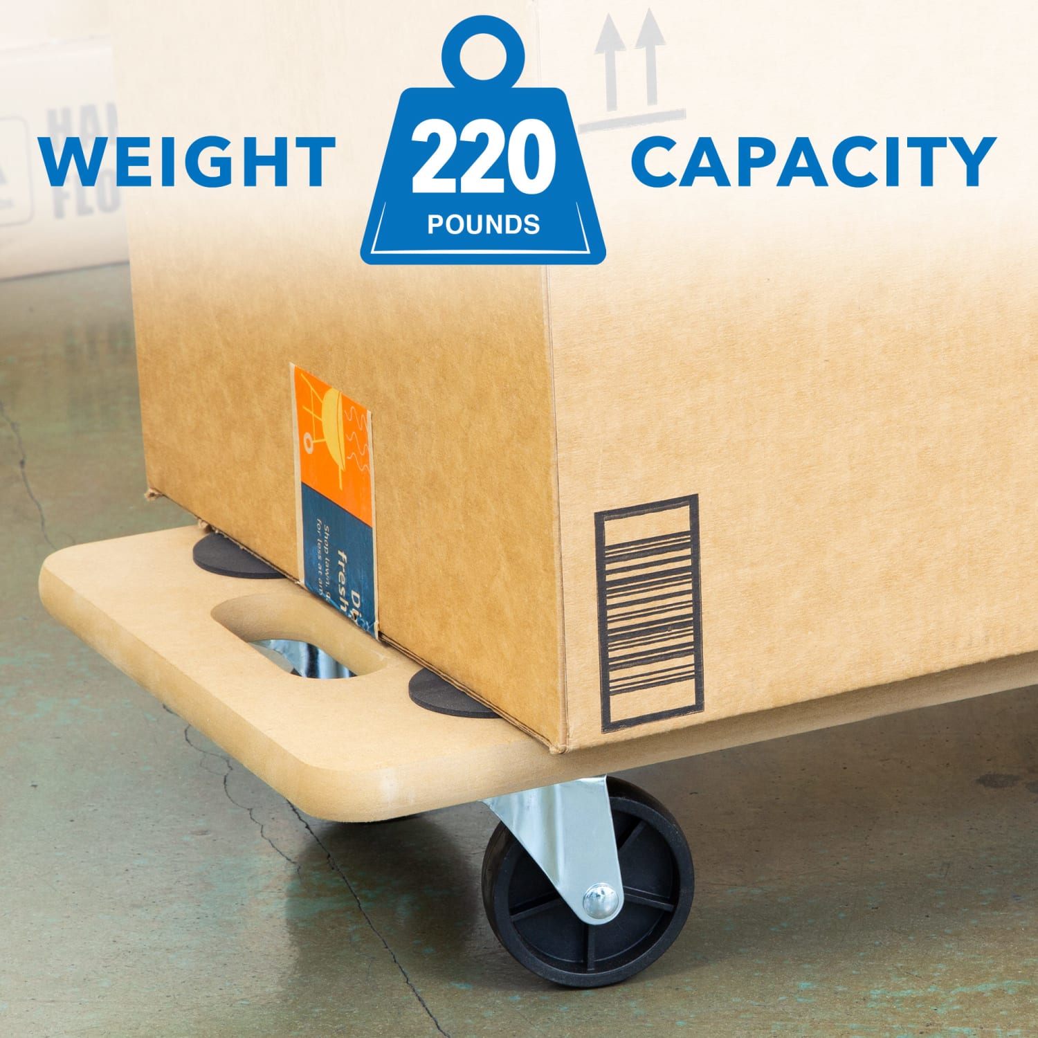 Mount-It! MI-925 Wooden Platform Dolly, 4.25inH x 23inW x 11.5inD, Brown - Image 5