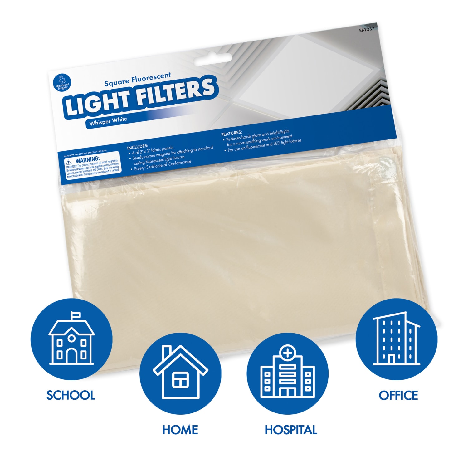 Educational Insights Classroom Light Filters, 2ft x 2ft, Whisper White, Set Of 4 Filters - Image 5