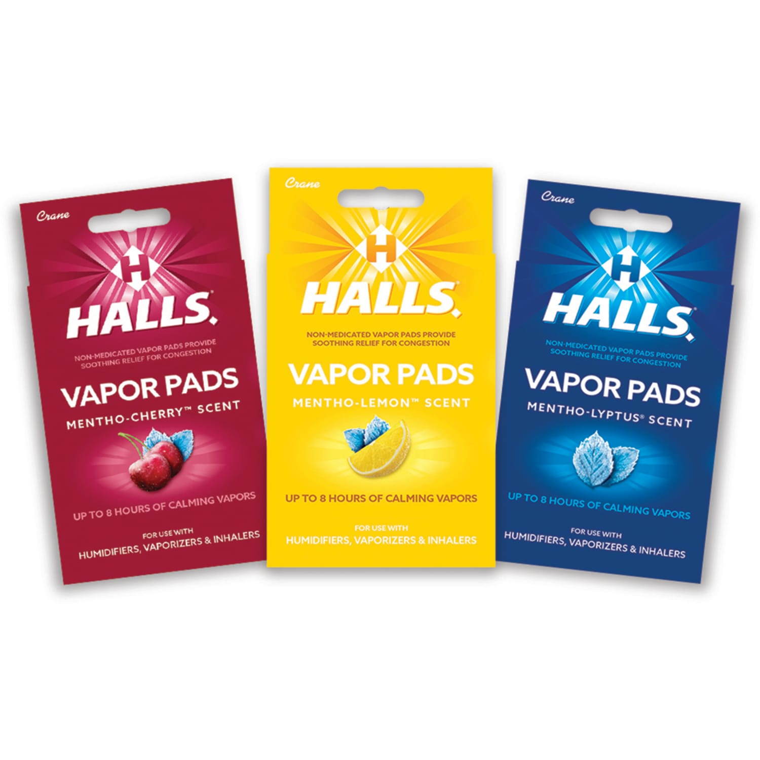 Crane Halls Vapor Pads, Mentho-Lyptus Scent, 4-5/16inH x 3inW x 1-1/4inD, Pack Of 12 Pads - Image 4