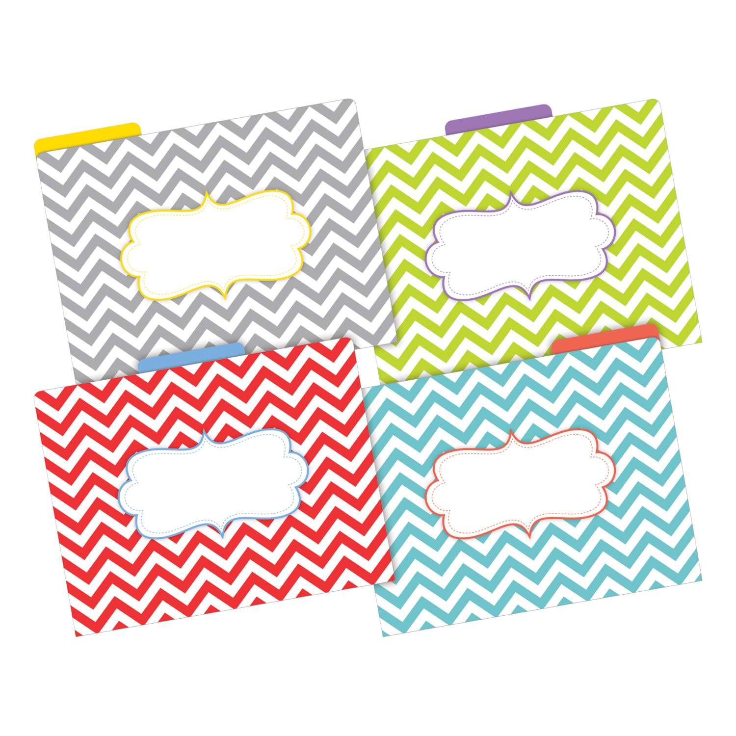 Barker Creek Tab File Folders, Letter Size, Beautiful Chevron, Pack Of 24 Folders - Image 3