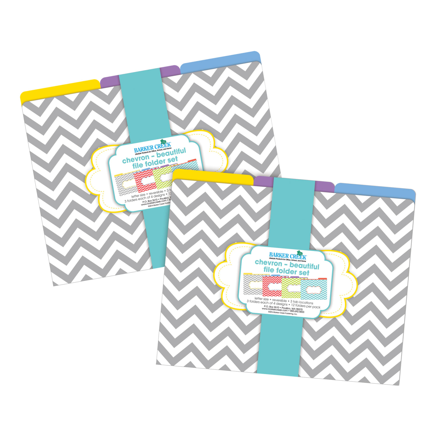 Barker Creek Tab File Folders, Letter Size, Beautiful Chevron, Pack Of 24 Folders - Image 4