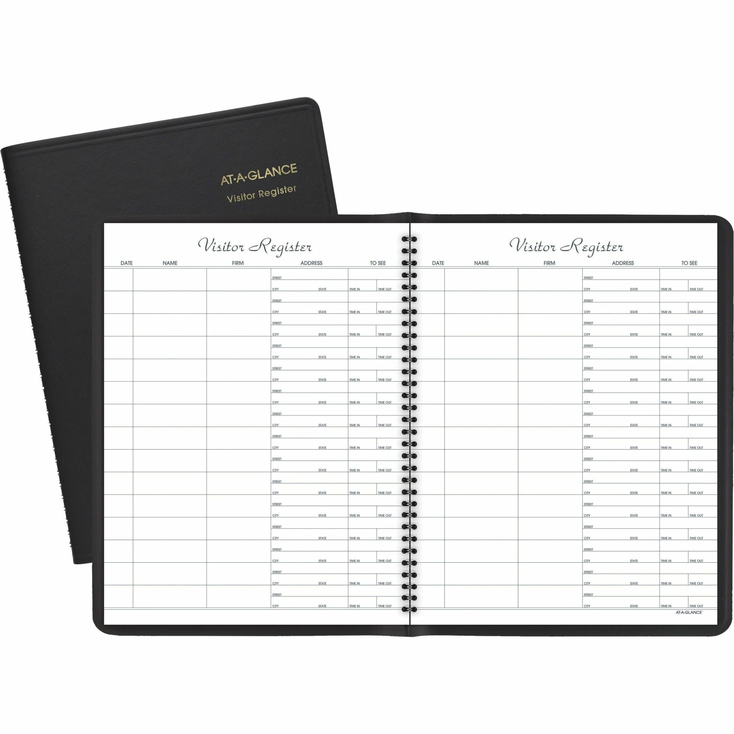 AT-A-GLANCE Visitor Register Book, 8 1/2in x 11in, Black - Image 3