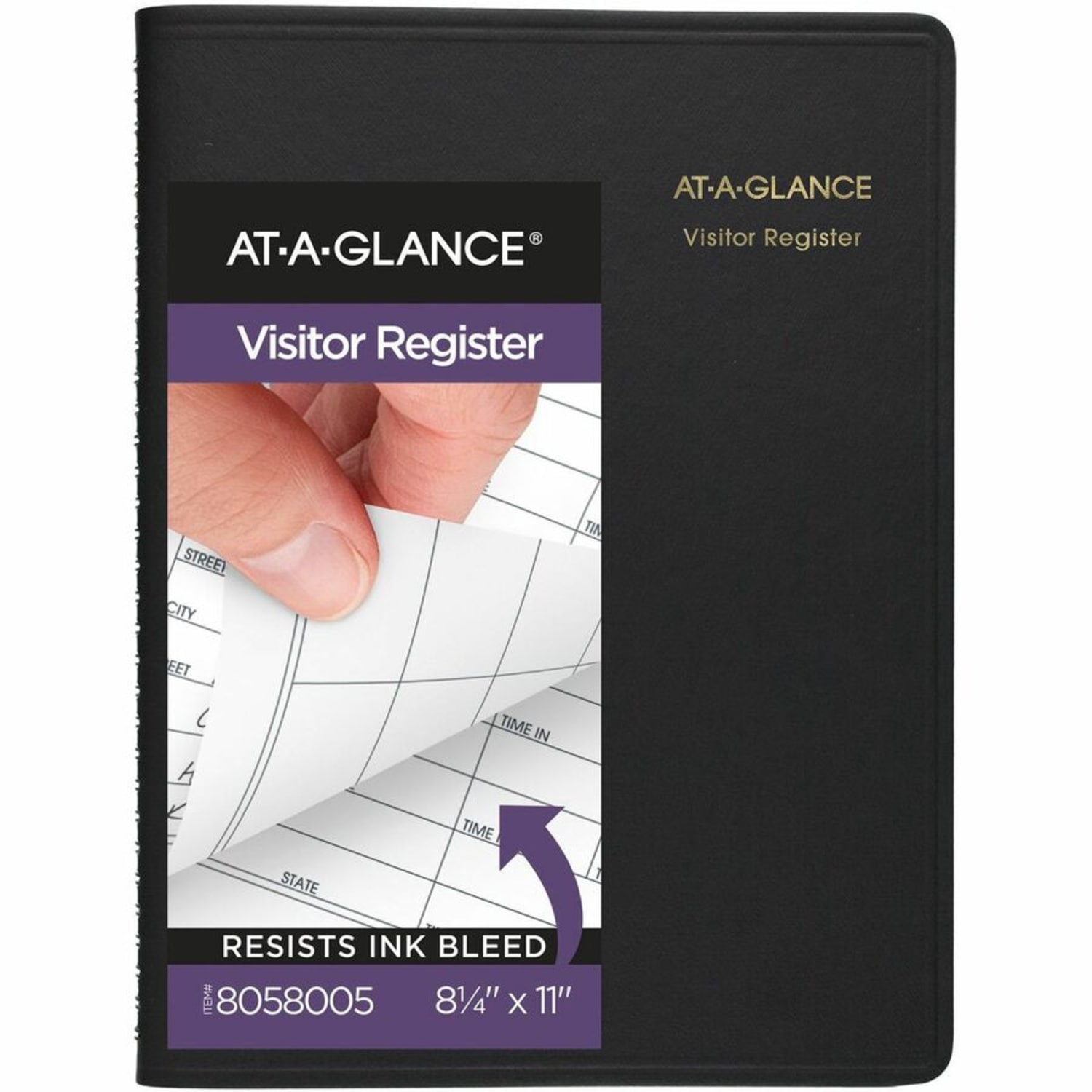 AT-A-GLANCE Visitor Register Book, 8 1/2in x 11in, Black - Image 6