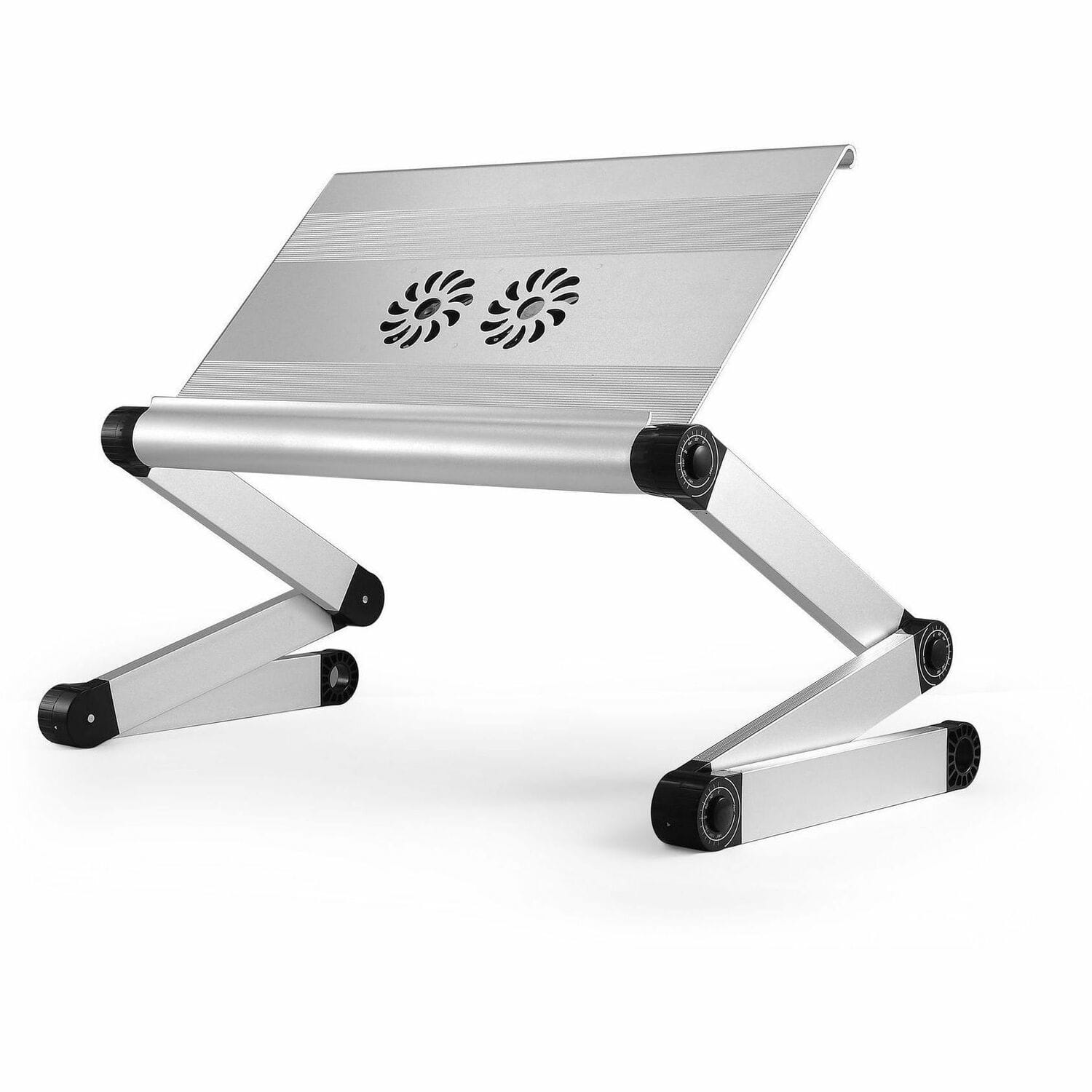 WorkEZ Executive Adjustable Laptop Stand With Fans And USB Ports, Silver