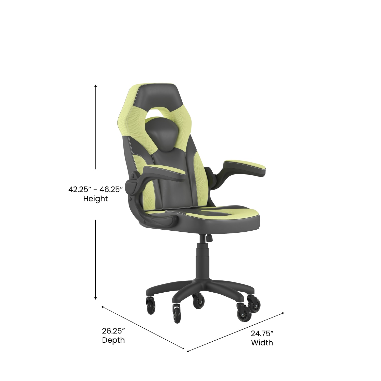Flash Furniture X10 Racing Ergonomic Faux Leather Computer Gaming Chair, Neon Green - Image 6
