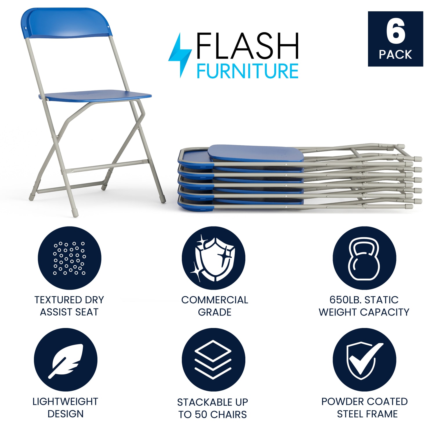 Flash Furniture Hercules Series Plastic Folding Chairs Blue Set Of 6 Chairs PopularChairscom Flash Furniture Hercules Series Plastic Folding Chairs Blue Set Of 6 Chairs PopularChairscom