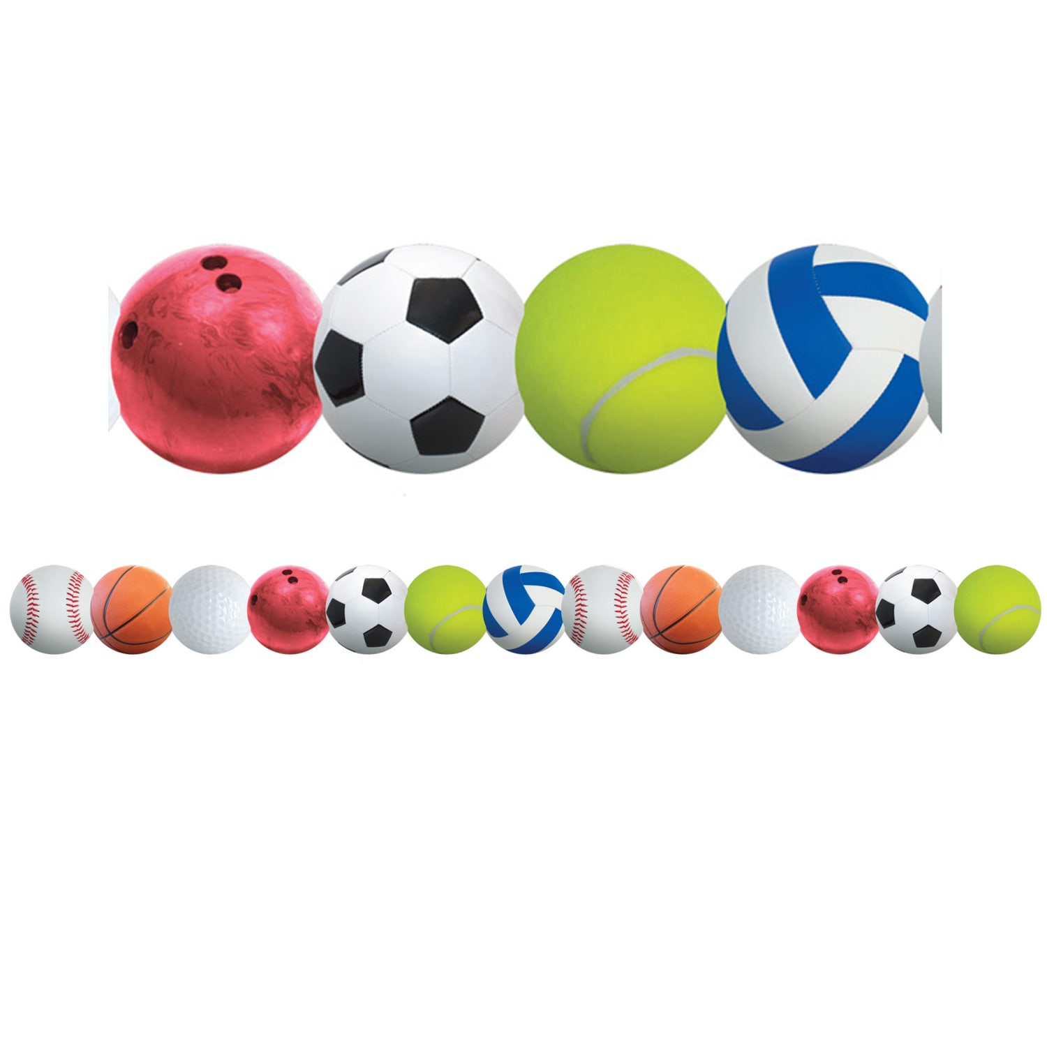 Hygloss Classroom Borders, Sports Balls, 12 Borders Per Pack, Set Of 6 Packs - Image 3
