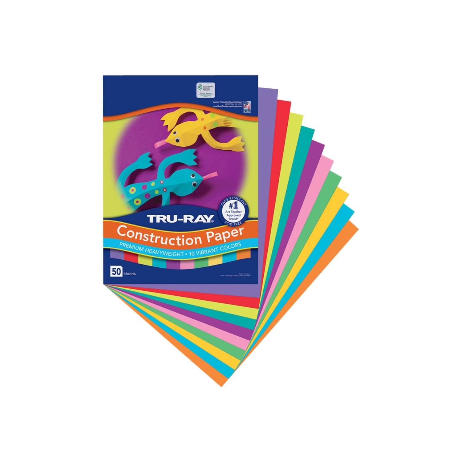 Tru-Ray Construction Paper, 50% Recycled, 9in x 12in, Assorted Brights, Pack Of 50 - Image 3