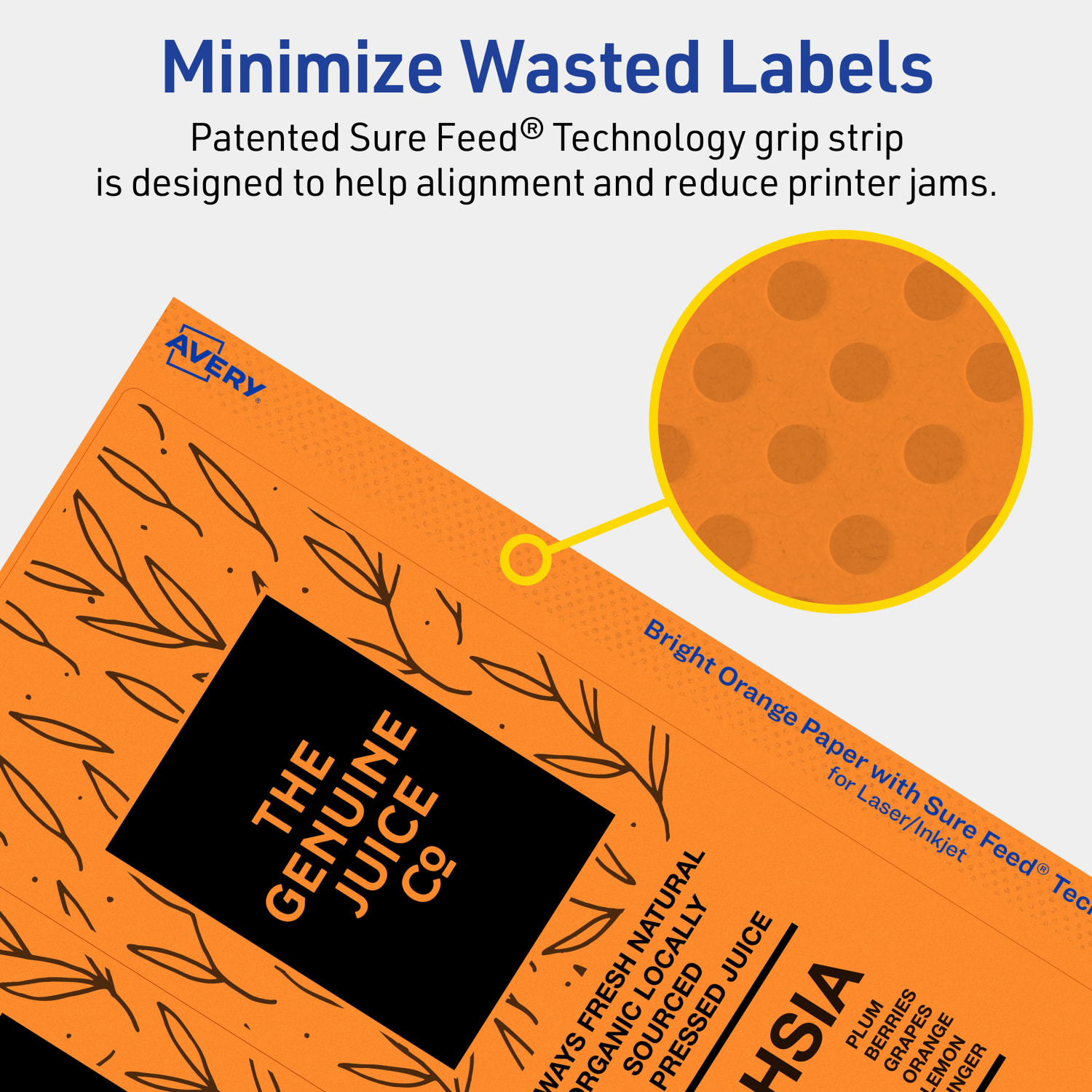 Avery Printable Labels With Sure Feed Technology, 94251-BOP80, Rectangle, 3-1/4in x 8-3/8in, Matte Bright Orange, Pack of 240 - Image 5