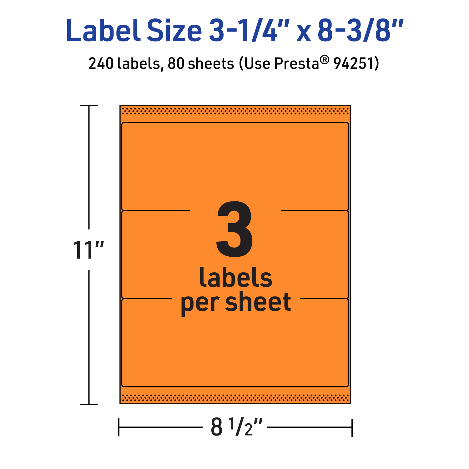 Avery Printable Labels With Sure Feed Technology, 94251-BOP80, Rectangle, 3-1/4in x 8-3/8in, Matte Bright Orange, Pack of 240 - Image 6