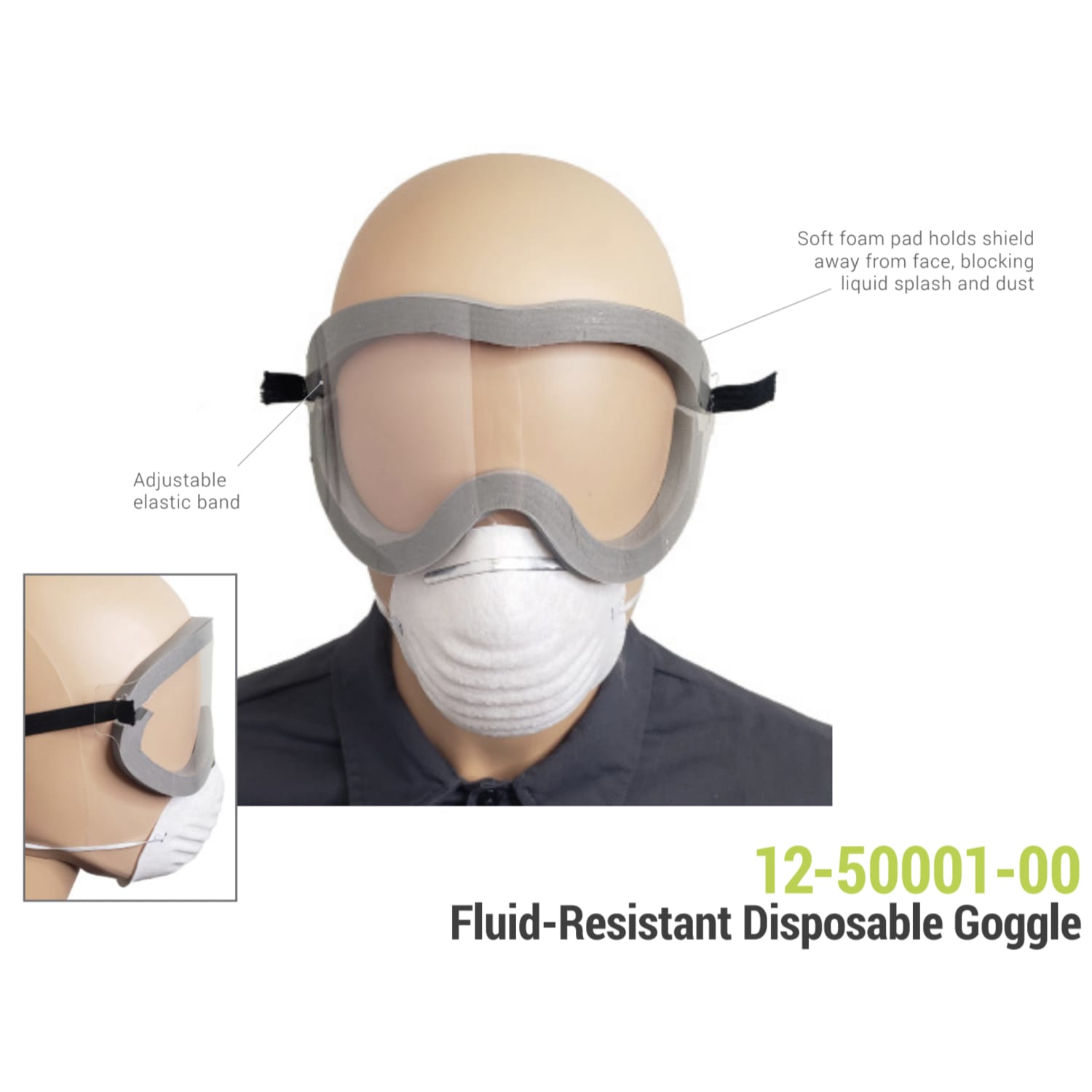 Goggle, Fluid, Resist, Dispos, Clr, 125000100 - Image 3