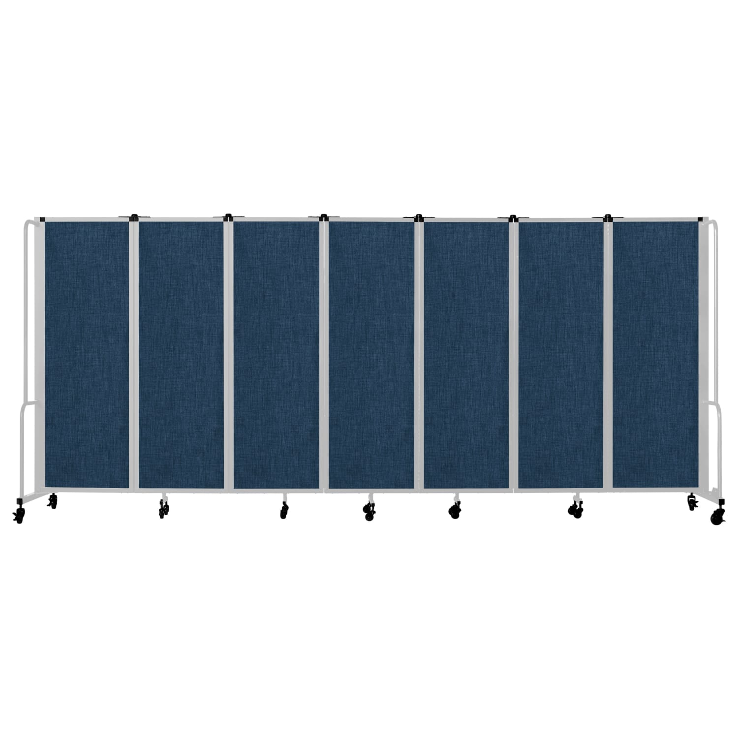 National Public Seating Room Divider, 7 Sections, 72inH x 164inW x 27inD, Blue/Gray - Image 5
