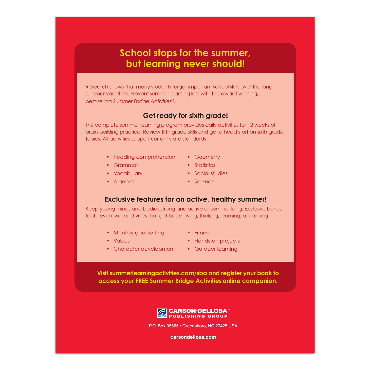 Carson-Dellosa Summer Bridge Activities Workbook, 2nd Edition, Grades 5-6 - Image 4