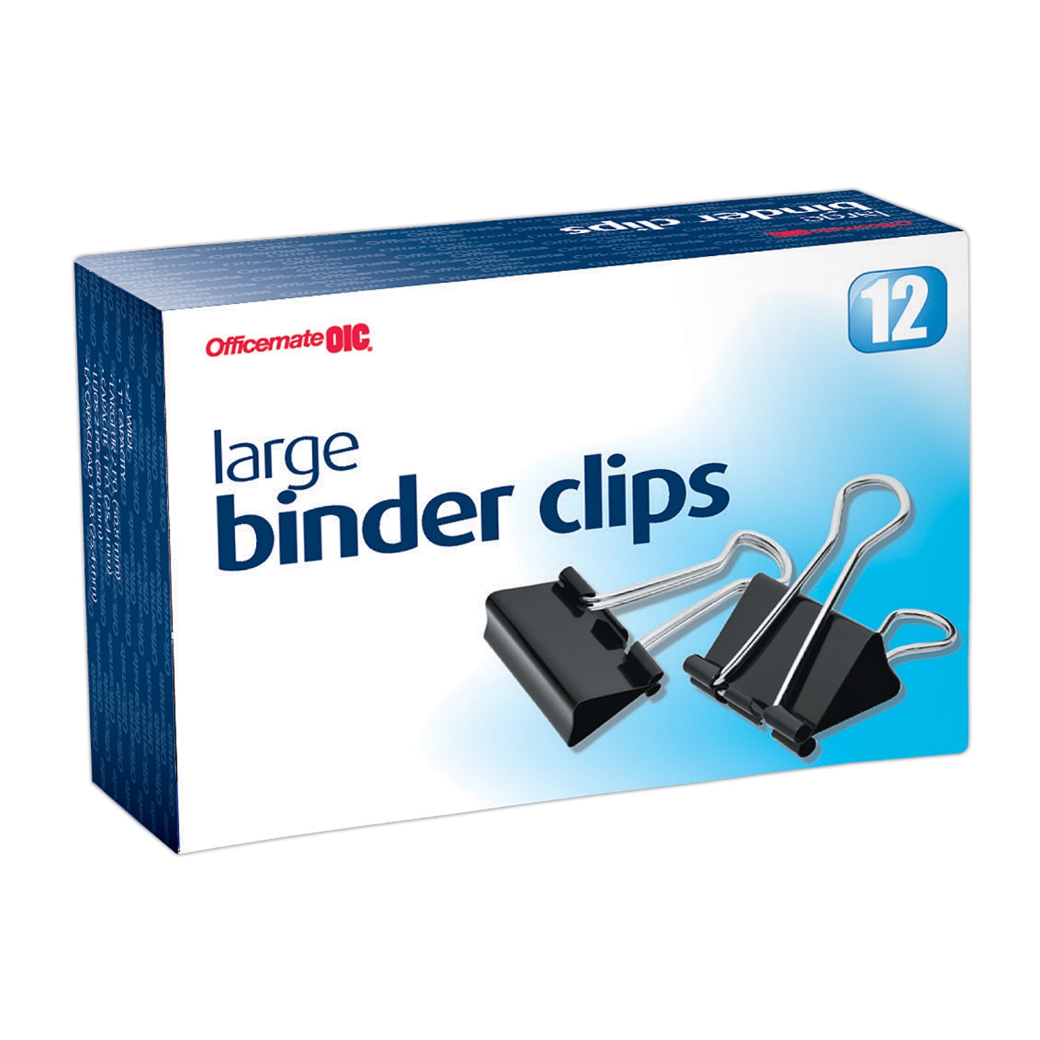 OIC Binder Clips, Large, 2in, Black, Box Of 12, 99100