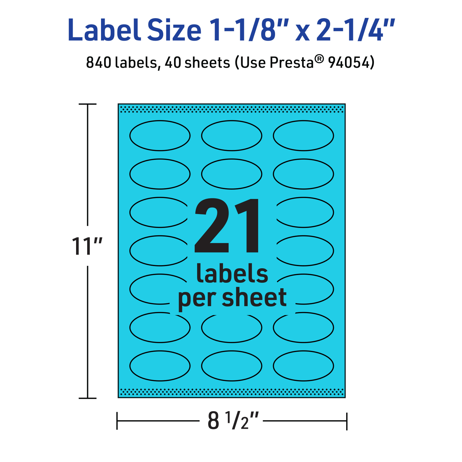 Avery Print-To-The-Edge Labels With Sure Feed Technology And Easy Peel, 94054-BBP40, Oval, 1-1/8in x 2-1/4in, Matte Bright Blue, Pack of 840 - Image 6