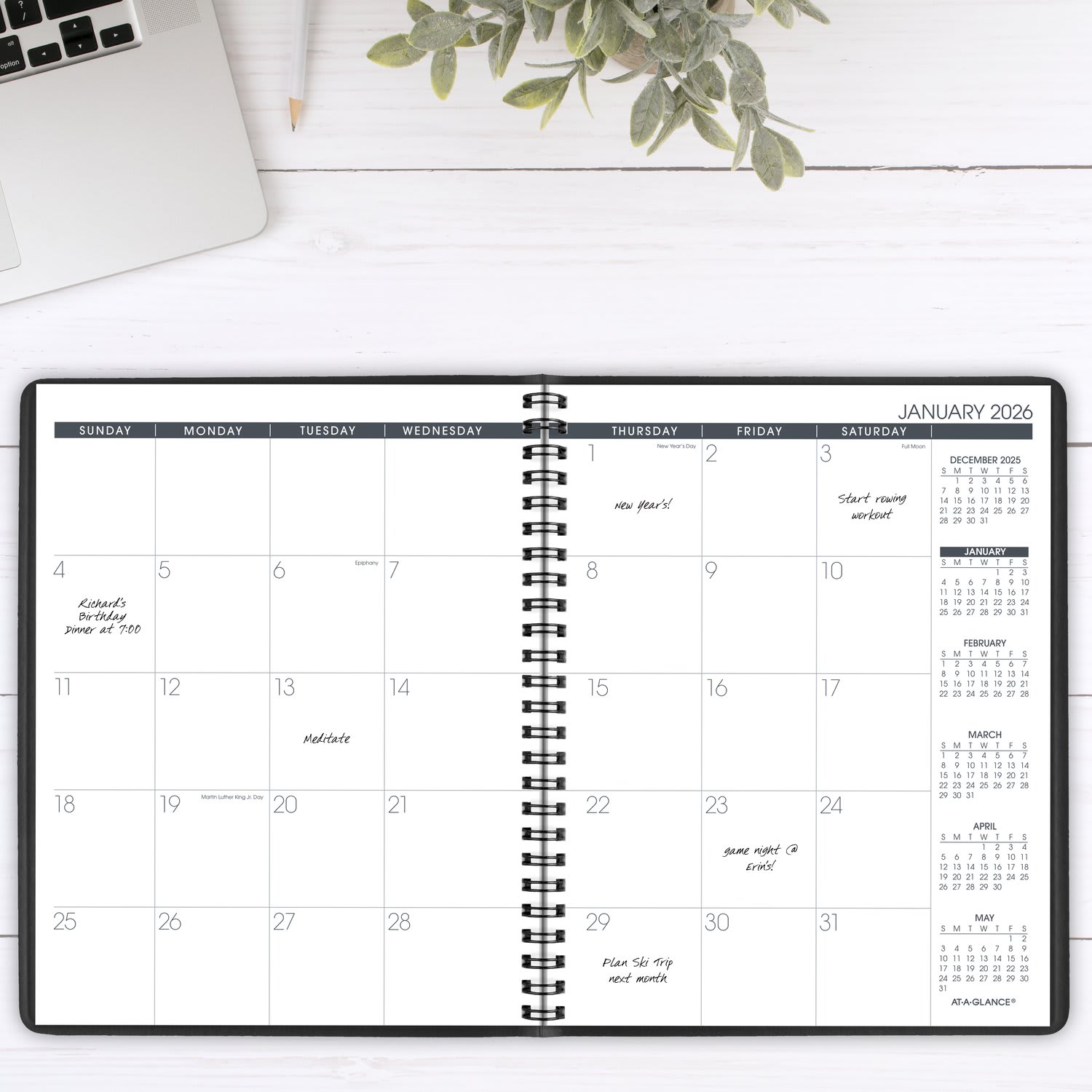 AT-A-GLANCE 2026 Monthly Planner, Black, Medium, 7in x 8 3/4in - Image 3