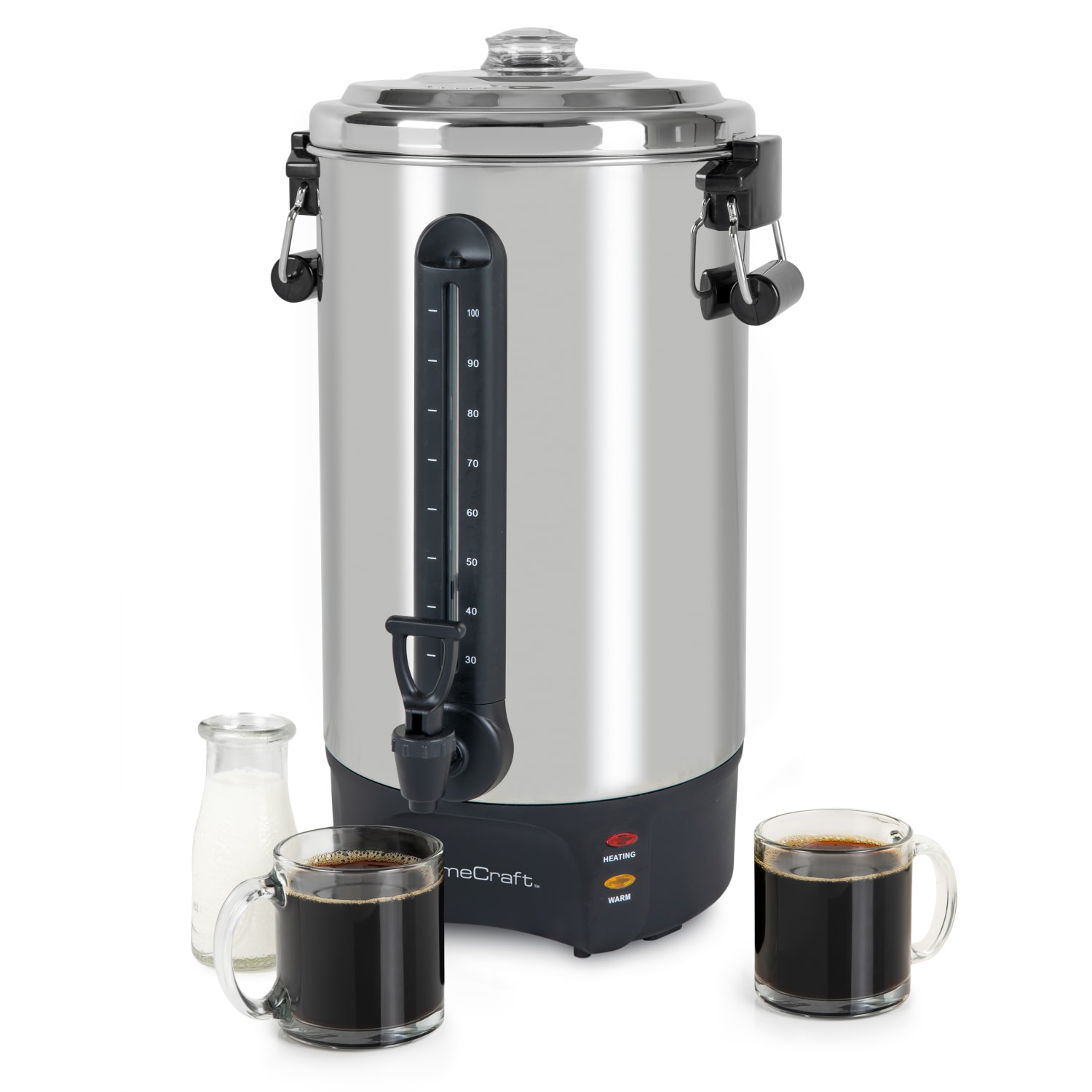 Nostalgia Electrics HomeCraft Quick-Brewing 1,500-Watt Automatic 100-Cup Coffee Urn, Stainless Steel - Image 3