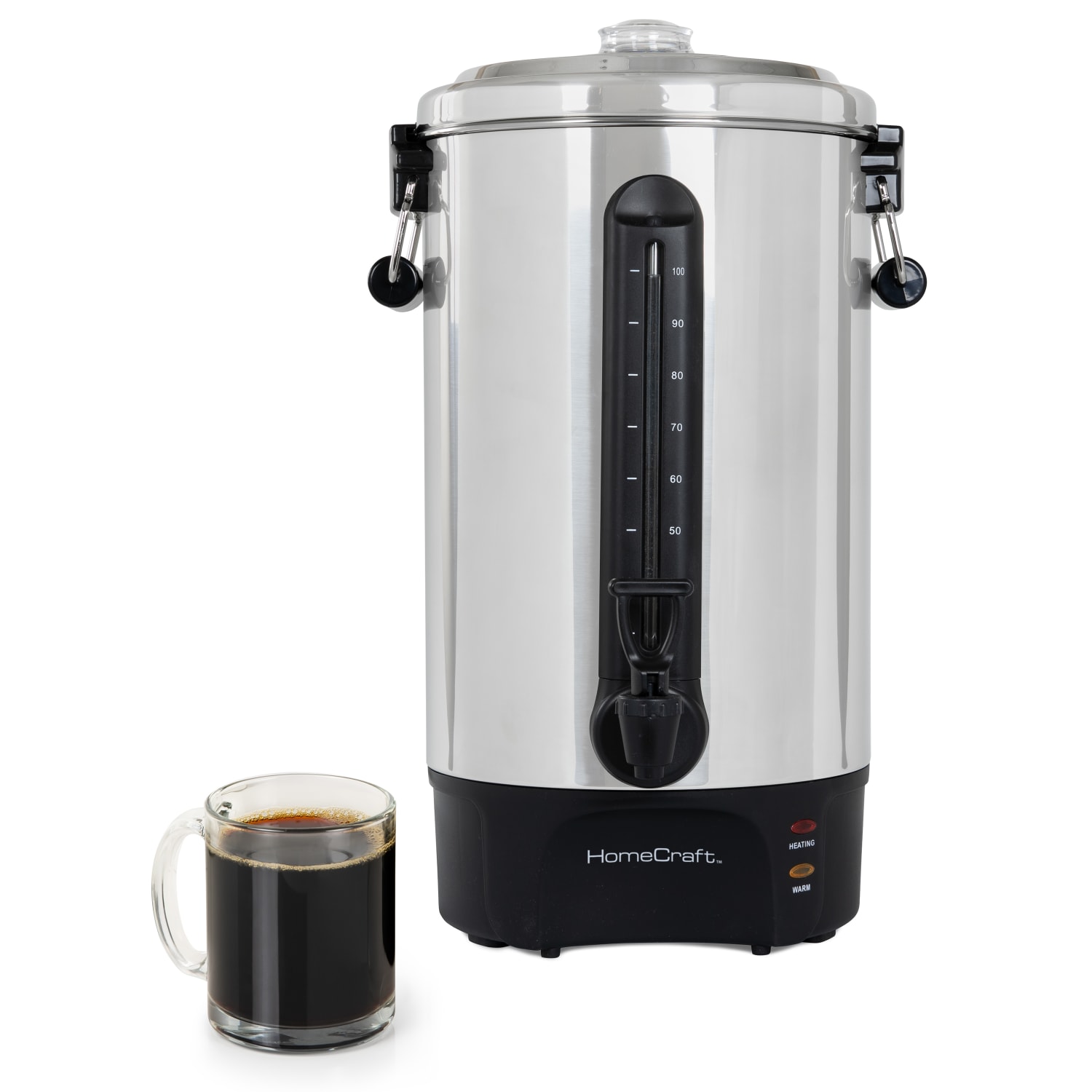 Nostalgia Electrics HomeCraft Quick-Brewing 1,500-Watt Automatic 100-Cup Coffee Urn, Stainless Steel - Image 4