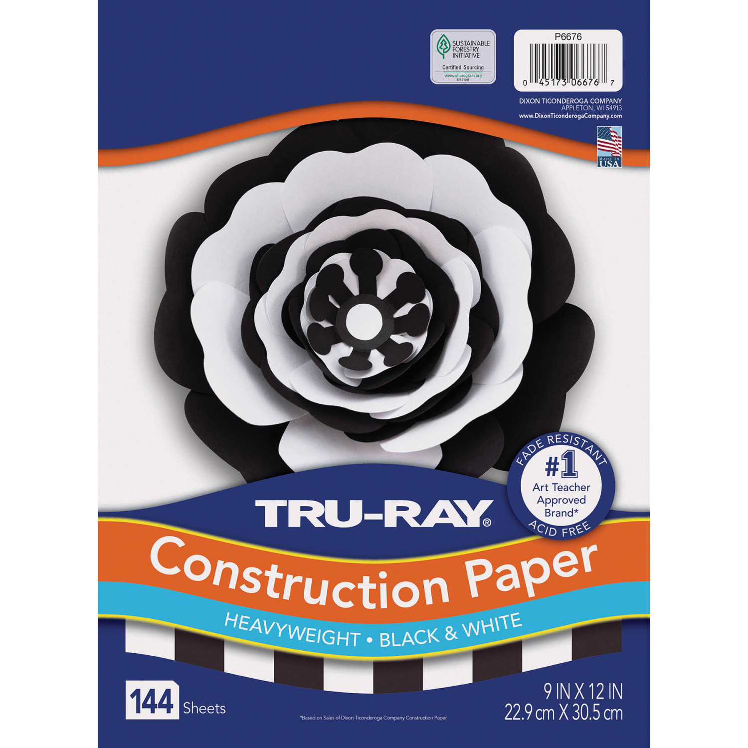 Tru-Ray Construction Paper, Heavyweight, 9in x 12in, Black & White, 144 Sheets Per Pack, Set Of 5 Packs - Image 4