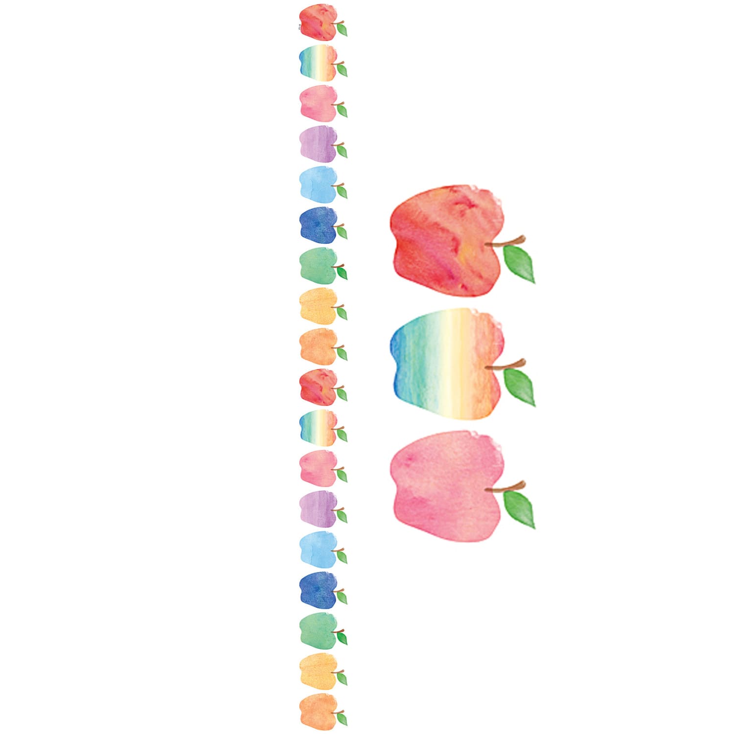 Teacher Created Resources Die-Cut Border Trim, Watercolor Apples, 35ft Per Pack, Set Of 6 Packs - Image 4