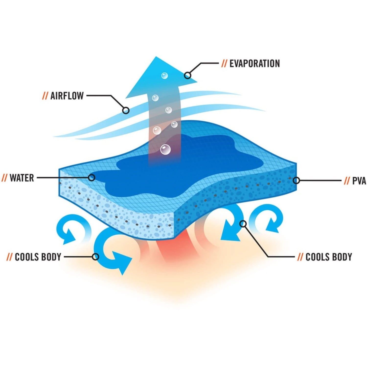 Ergodyne Chill-Its 6601 Economy Evaporative Cooling Towels, 29-1/2inH x 13inW, Blue, Pack Of 6 Towels - Image 5