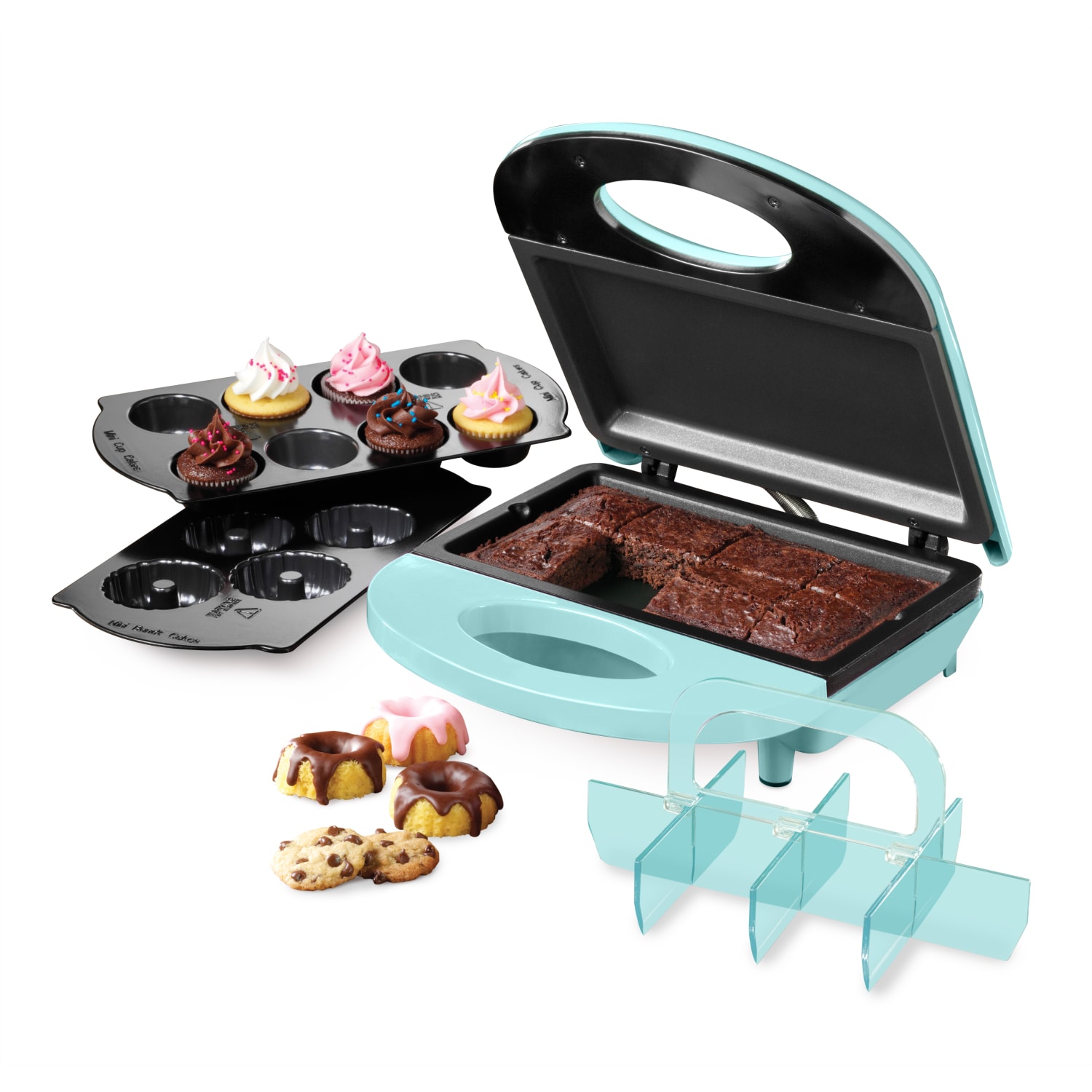 Nostalgia Electrics NBBE4BL 4-in-1 Bakery Bites Dessert Maker, 6-3/4in x 12-1/16in, Blue - Image 3