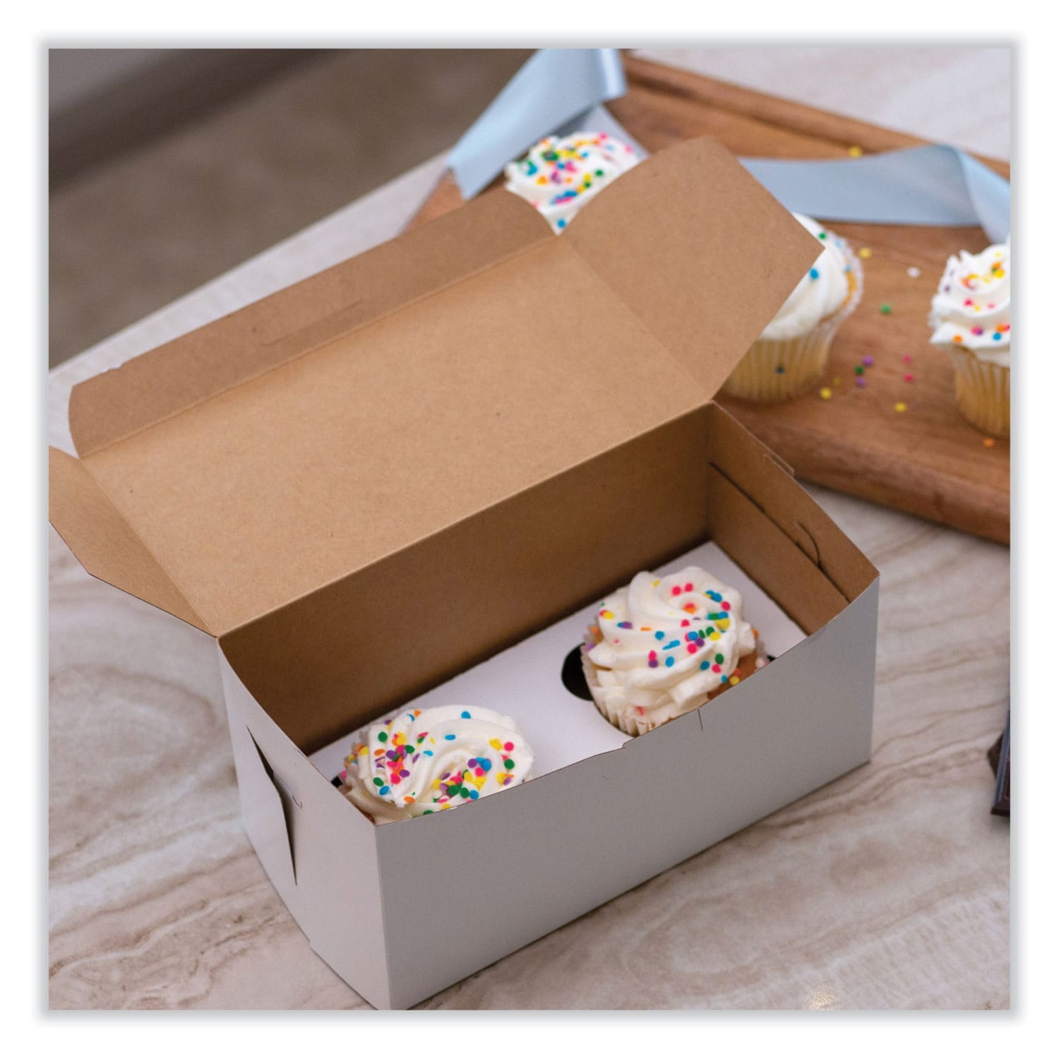 SCT 1-Piece Non-Window Bakery Boxes, 4inH x 9inW x 5inD, White, Bundle Of 250 Boxes - Image 3