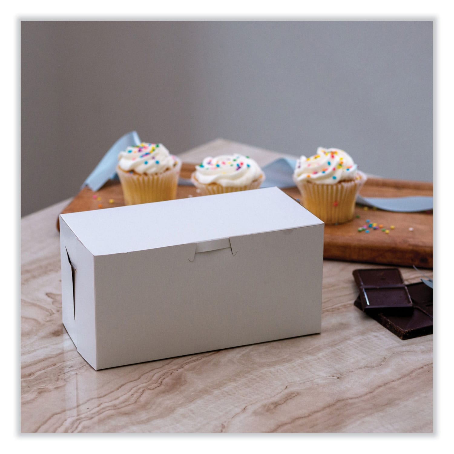 SCT 1-Piece Non-Window Bakery Boxes, 4inH x 9inW x 5inD, White, Bundle Of 250 Boxes - Image 4