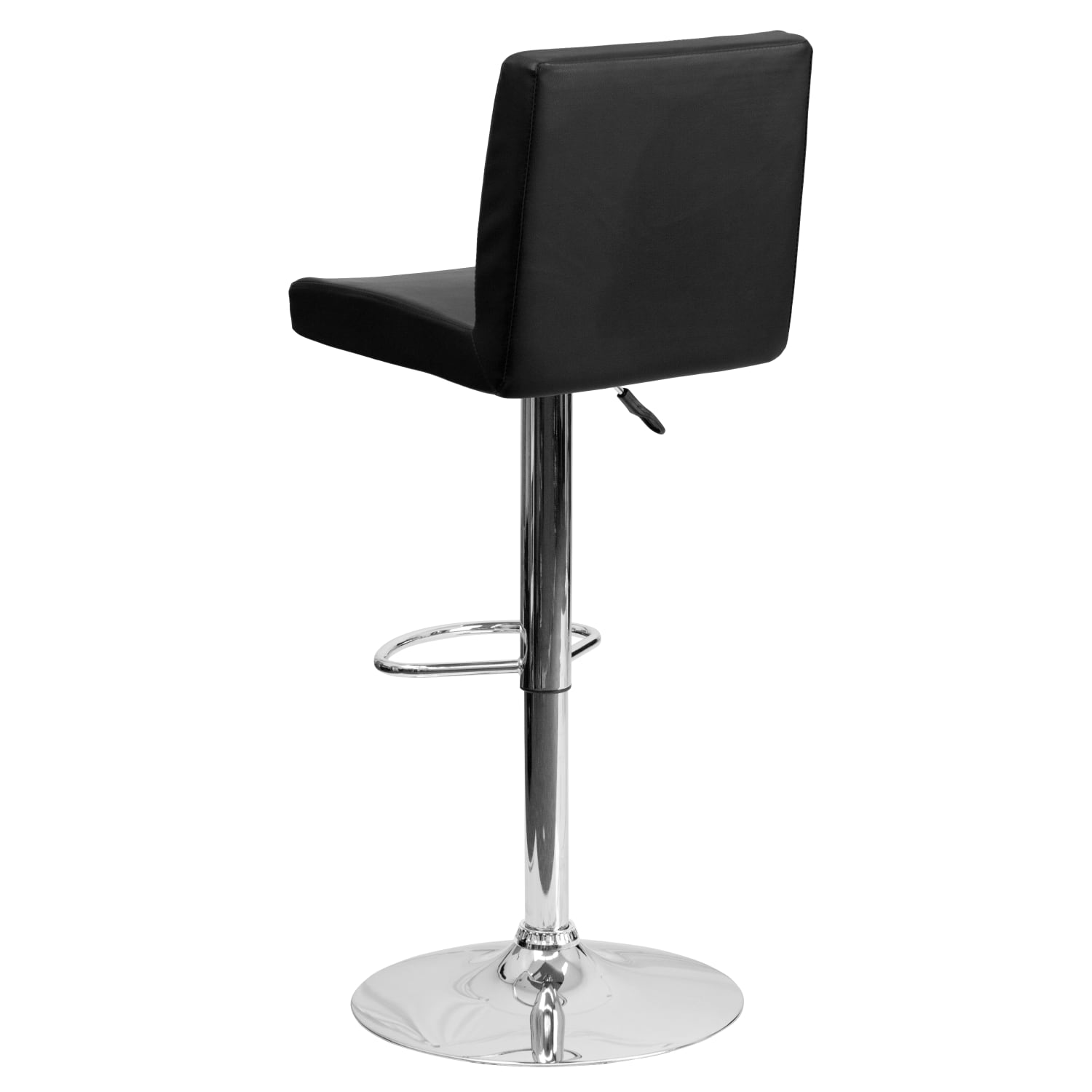 Flash Furniture Contemporary Vinyl Adjustable Height Barstool with Panel Back and Chrome Base Black PopularChairscom Flash Furniture Contemporary Vinyl Adjustable Height Barstool with Panel Back and Chrome Base Black PopularChairscom