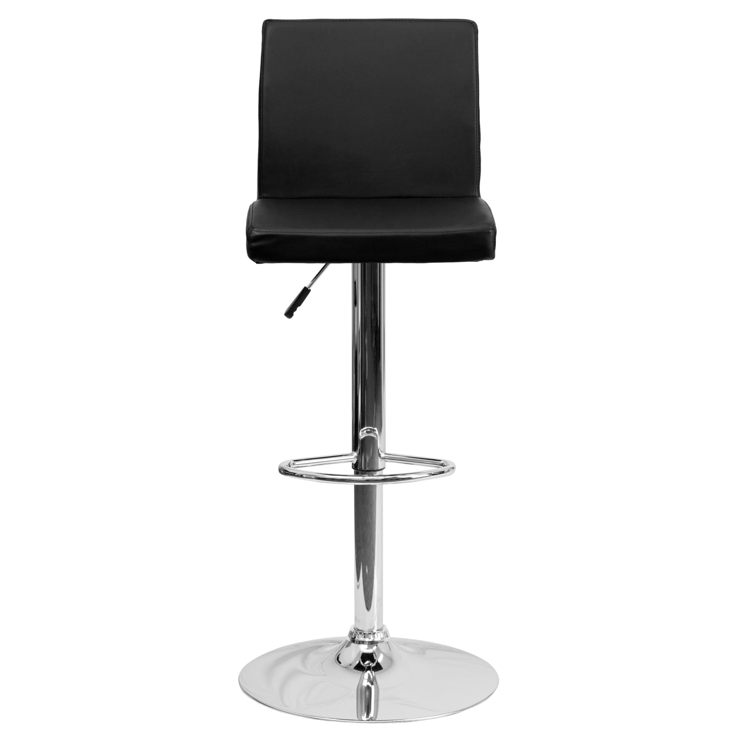 Flash Furniture Contemporary Vinyl Adjustable Height Barstool with Panel Back and Chrome Base Black PopularChairscom Flash Furniture Contemporary Vinyl Adjustable Height Barstool with Panel Back and Chrome Base Black PopularChairscom