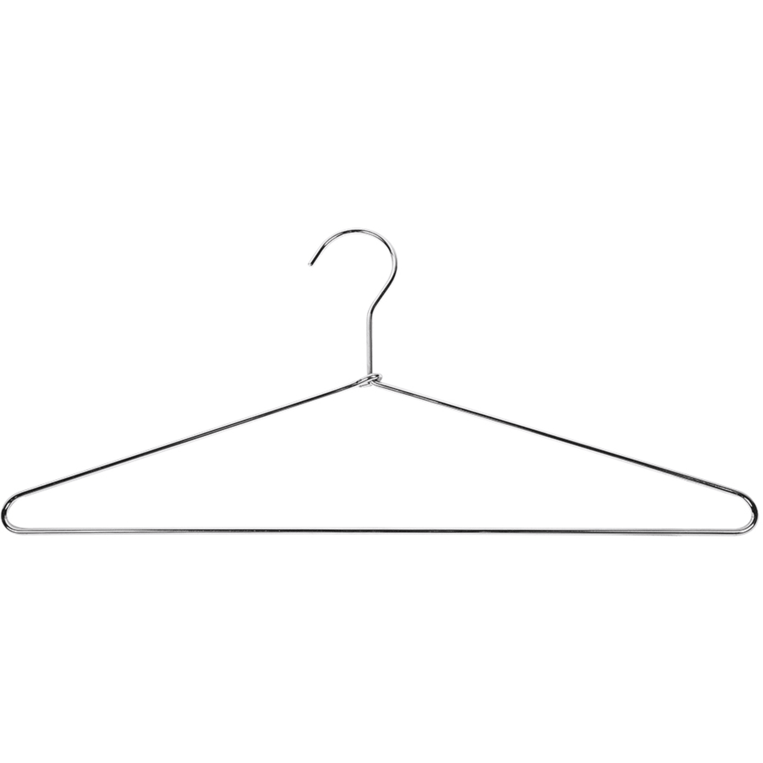 CSL Open Hook Hangers, 17in, Chrome, Pack Of 50 Hangers