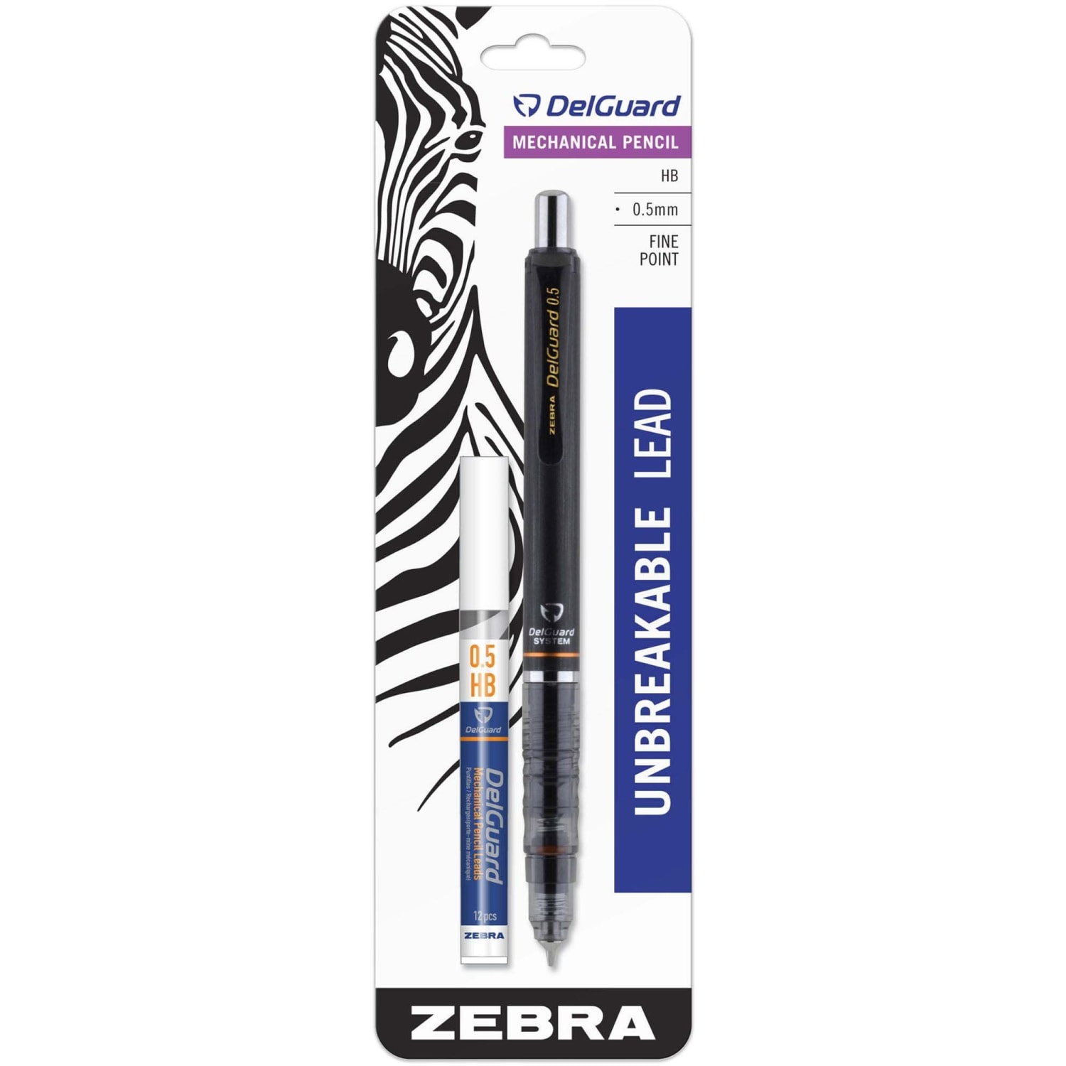 Zebra Pen Delguard Mechanical Pencil, 0.5 mm, Black Barrel - Image 3