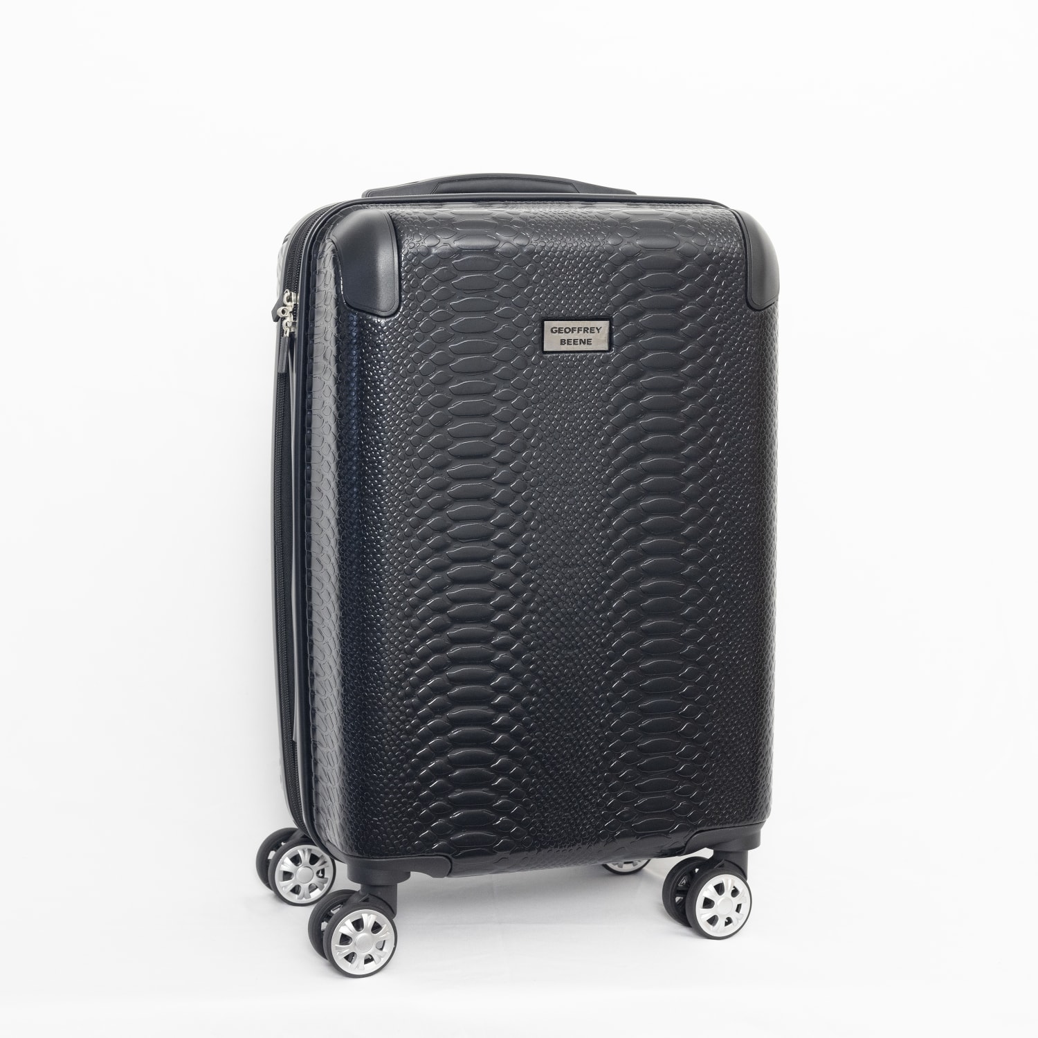 Geoffrey Beene Embossed Snakeskin 2-Piece Luggage Set, Black - Image 4