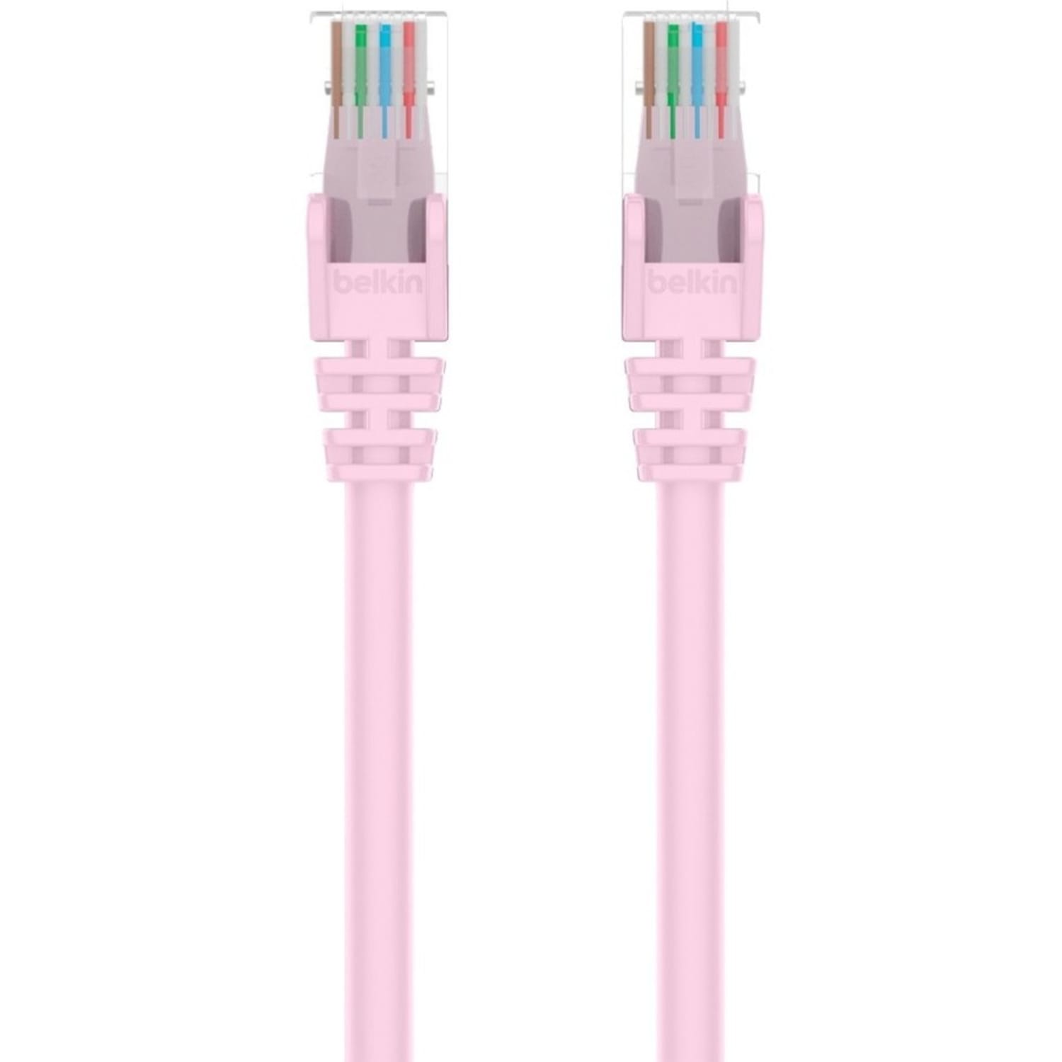 Belkin CAT6 Ethernet Patch Cable Snagless, RJ45, M/M - First End: 1x RJ-45 Male Network - Second End: 1x R - A3L98075PNKS