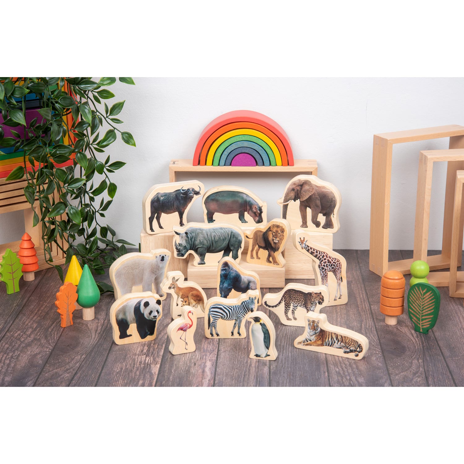 Tickit Wooden Wild Animal Blocks, Set Of 15 - Image 6