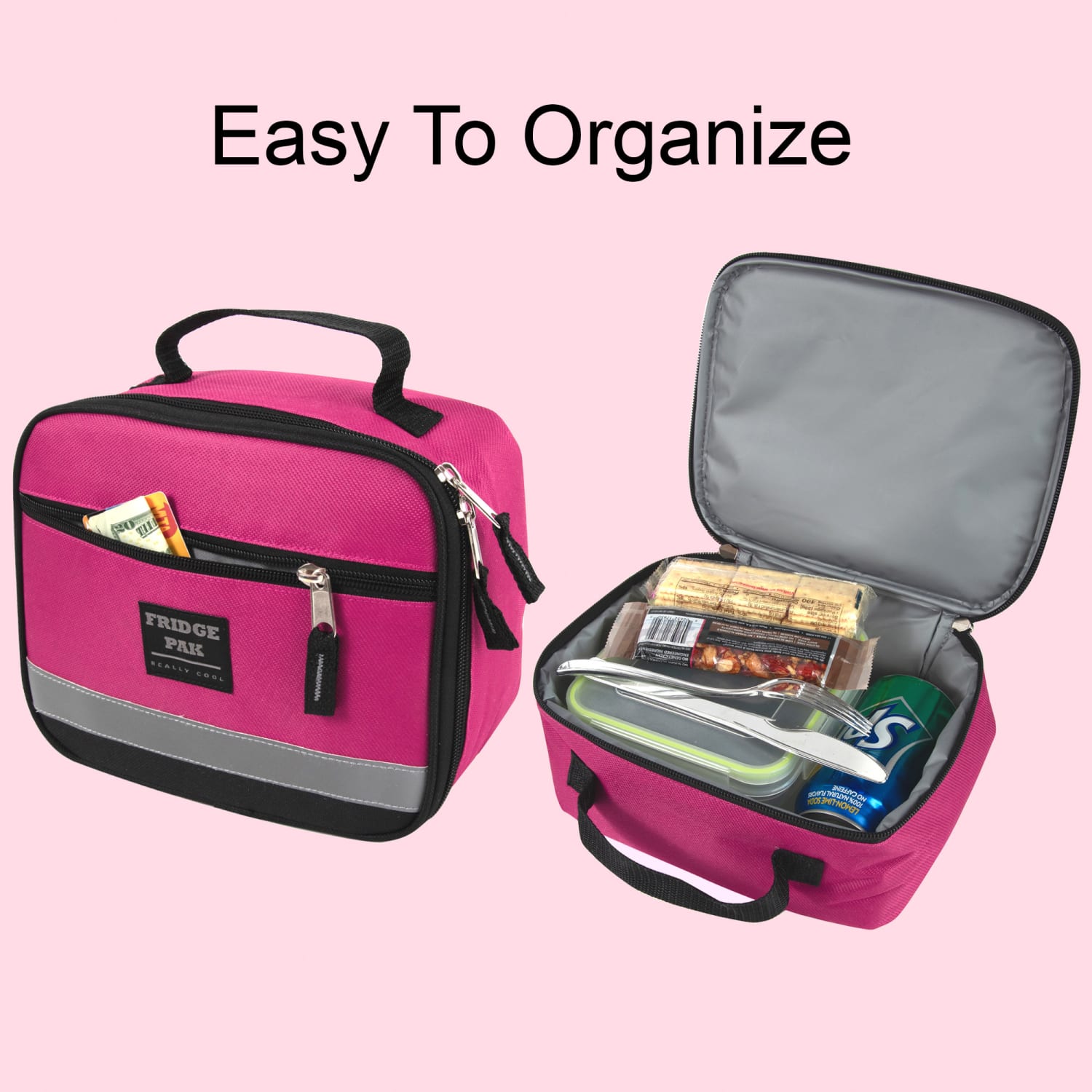 Fridge Pak Lunch Boxes With Clips, 7-1/4inH x 9inW x 4inD, Pink/Teal/Purple/Blue, Pack Of 24 Lunch Boxes - Image 4