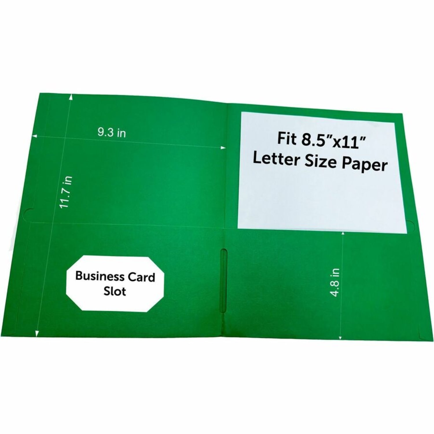 Sparco Leatherette Portfolio, 8-1/2in x 11in, 2 Pocket, Green, Box of 25 - Image 4