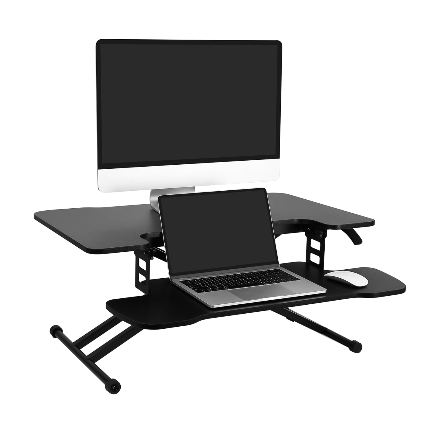 FlexiSpot M18M Sit-To-Stand Desk Riser, 17-3/4inH x 30-3/4inW x 18-15/16inD, Black - Image 5