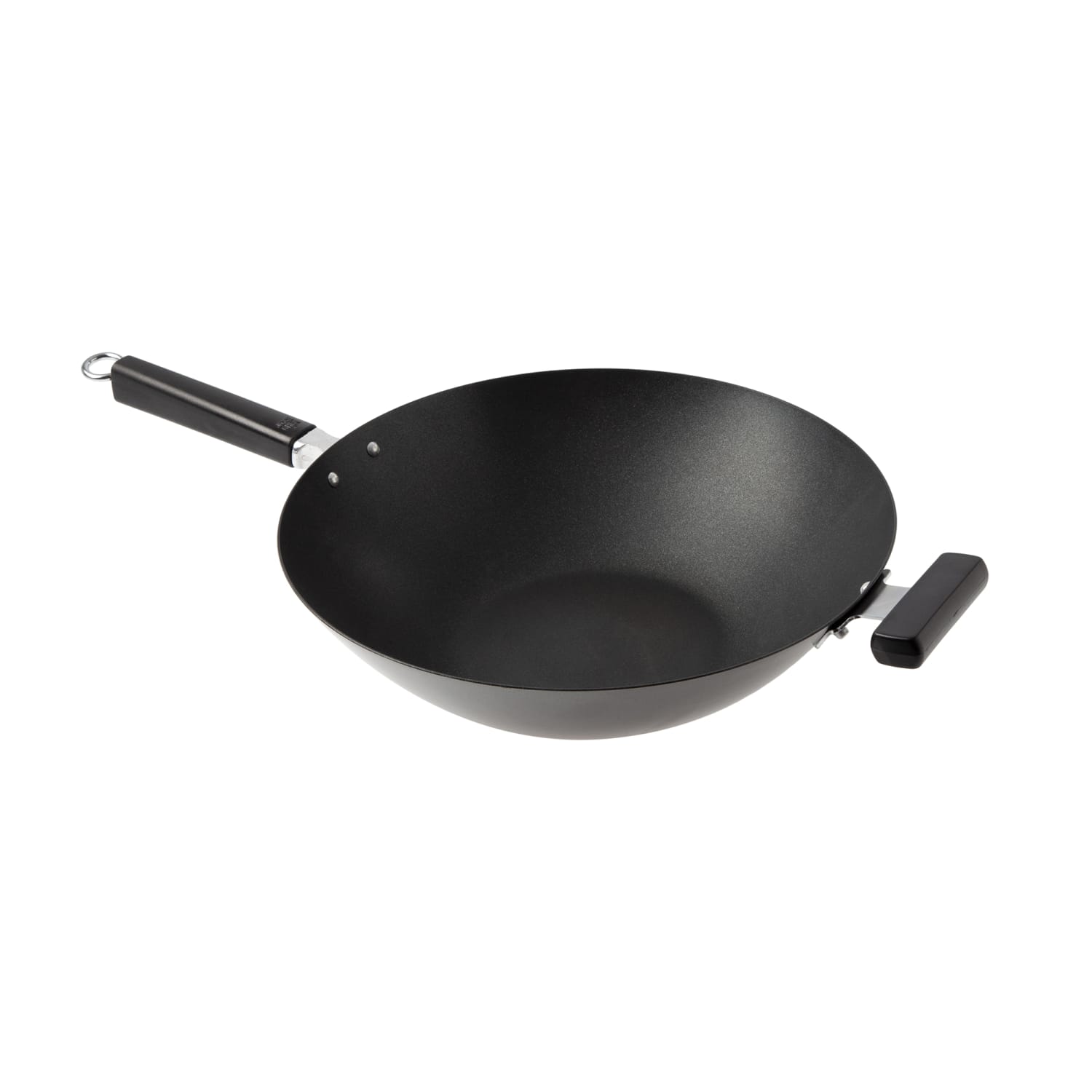 Joyce Chen Professional Series Carbon Steel Excalibur Nonstick Wok With Phenolic Handles, 4inH x 14inW x 24inD, Black