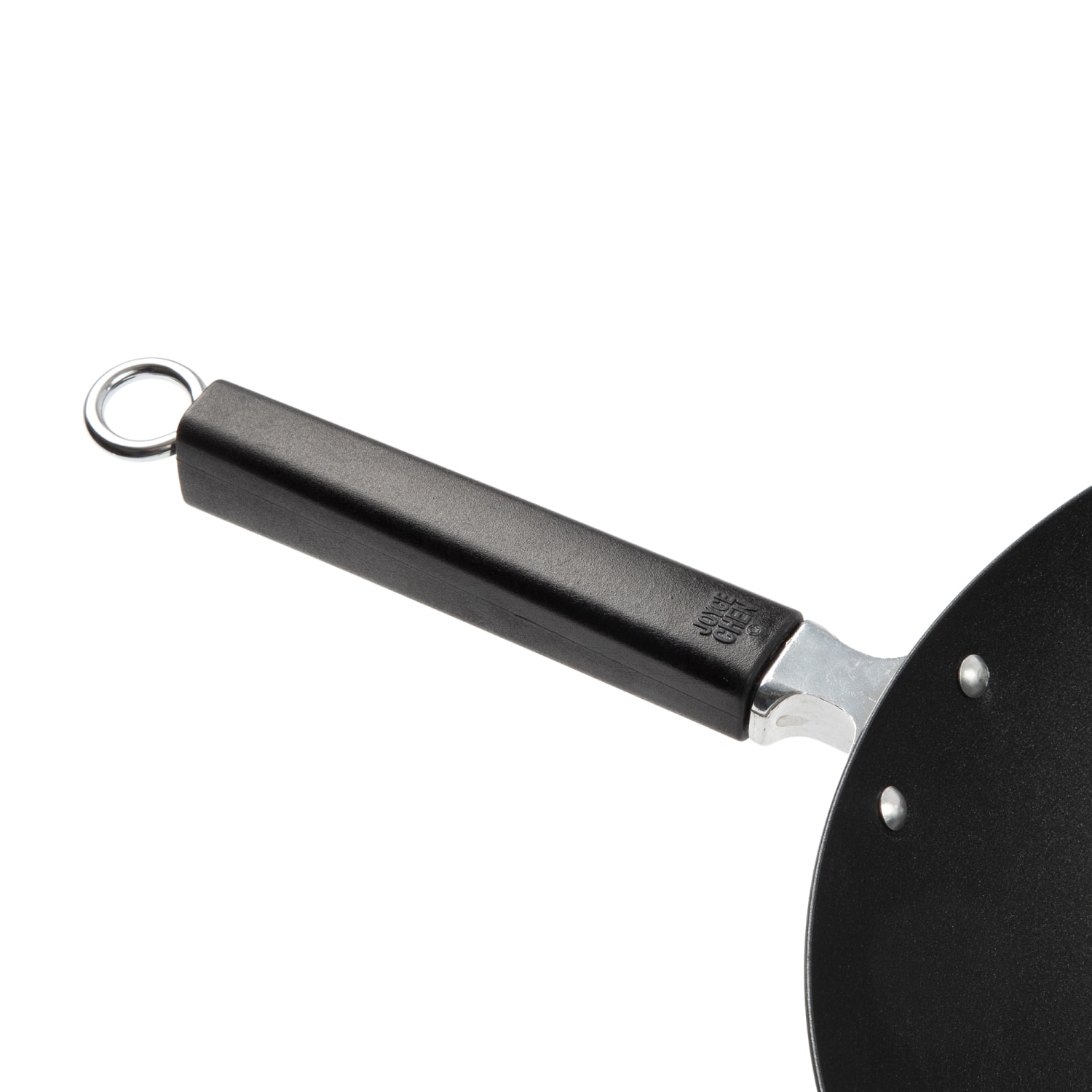 Joyce Chen Professional Series Carbon Steel Excalibur Nonstick Wok With Phenolic Handles, 4inH x 14inW x 24inD, Black - Image 4