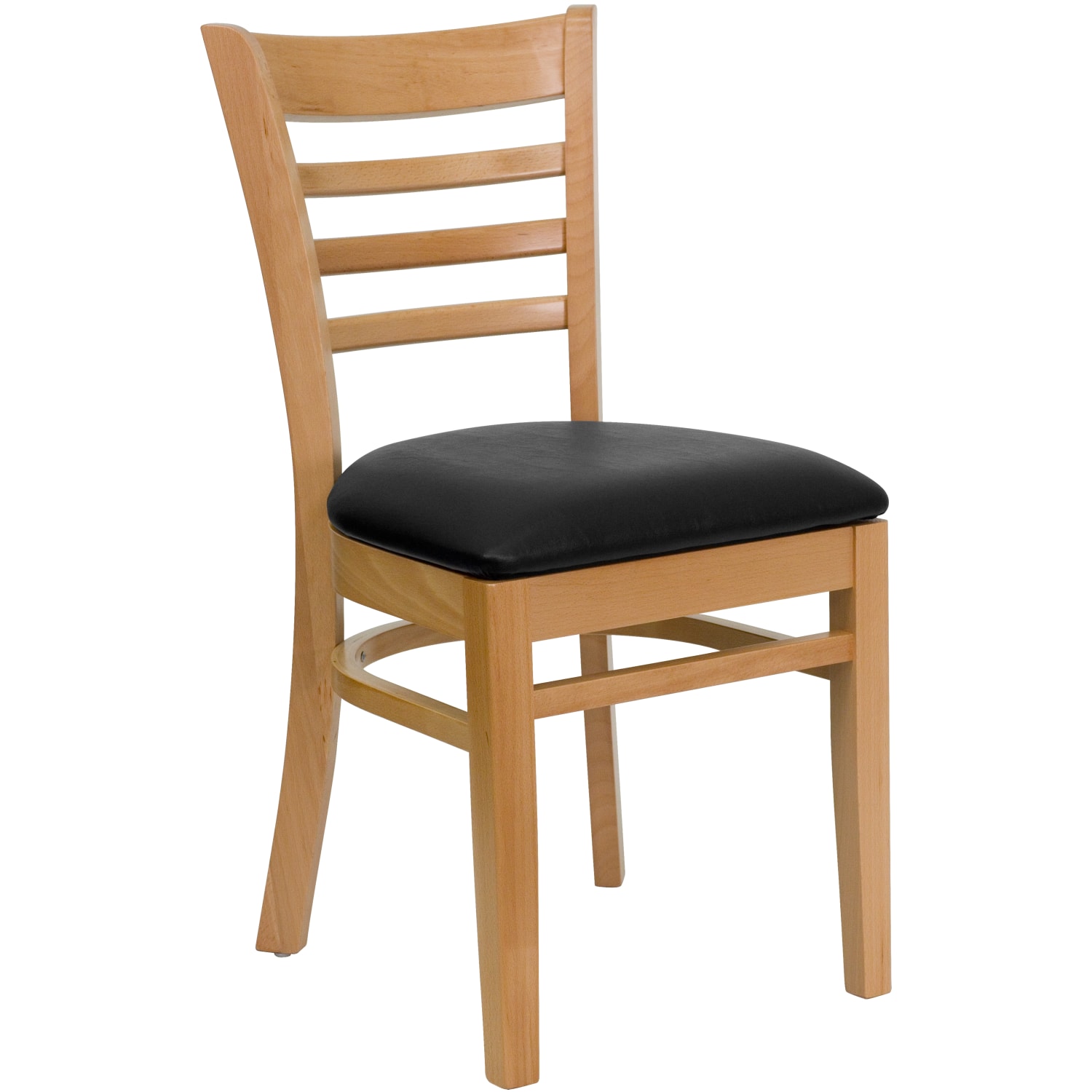 Flash Furniture HERCULES Ladder Back Wood Restaurant Accent Chair Black Vinyl SeatNatural Wood Frame PopularChairscom Flash Furniture HERCULES Ladder Back Wood Restaurant Accent Chair Black Vinyl SeatNatural Wood Frame PopularChairscom