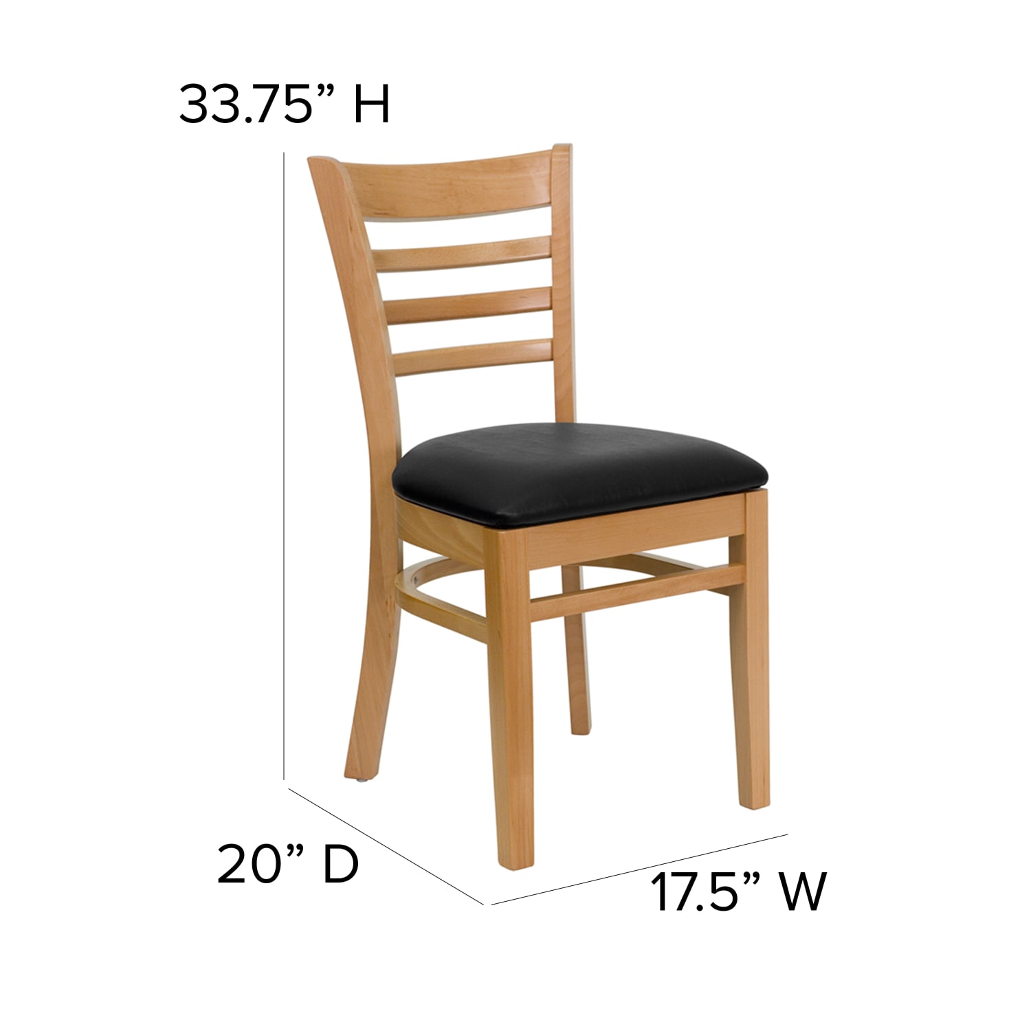 Flash Furniture HERCULES Ladder Back Wood Restaurant Accent Chair Black Vinyl SeatNatural Wood Frame PopularChairscom Flash Furniture HERCULES Ladder Back Wood Restaurant Accent Chair Black Vinyl SeatNatural Wood Frame PopularChairscom