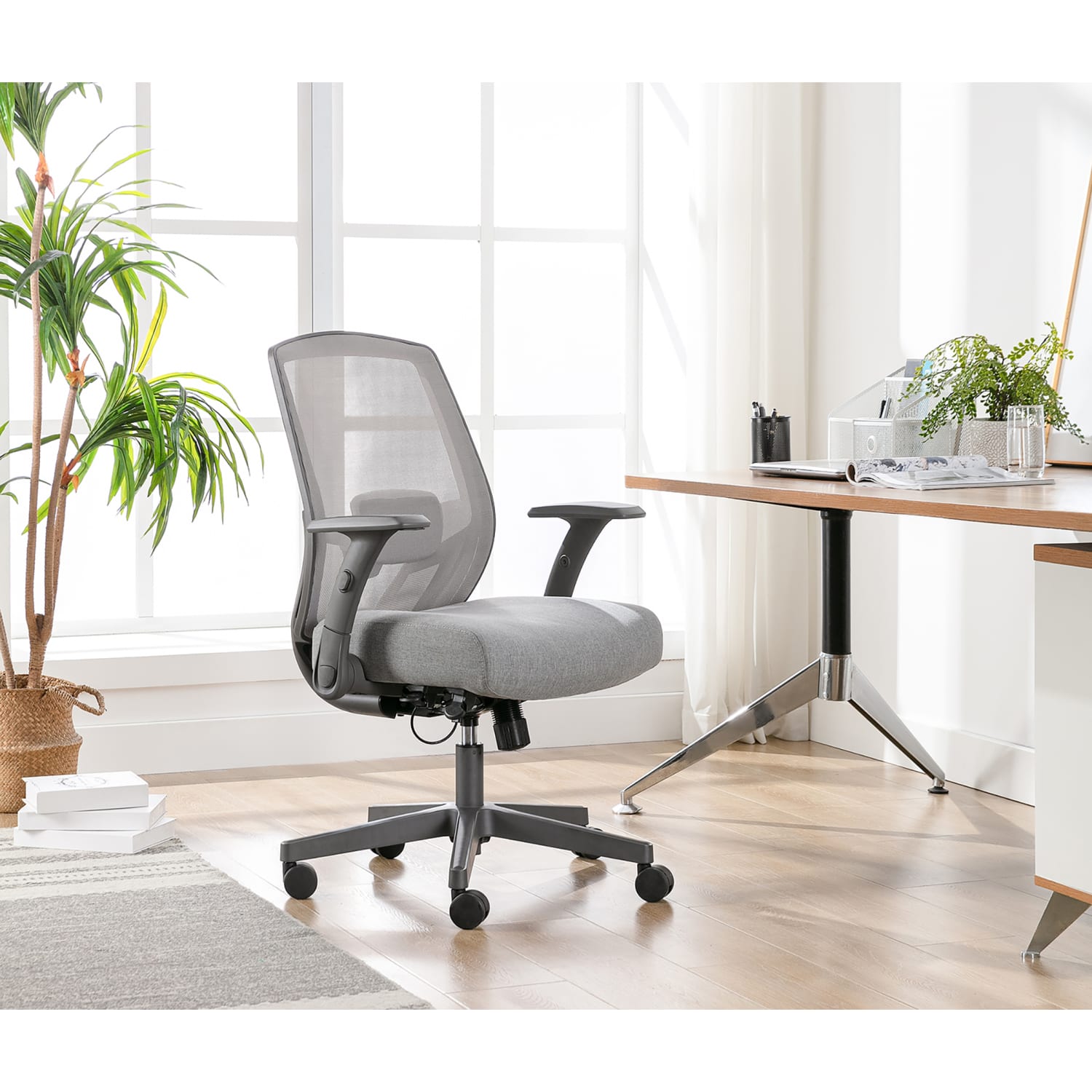 Serta SitTrue Rayne Ergonomic Mesh/Fabric Mid-Back Task Office Chair, Gray - Image 5