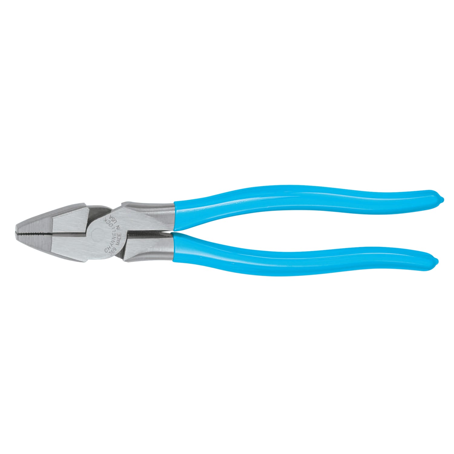 Channellock Linemens Pliers, 9 in Length, 47/64 in Cut, Plastic Dipped Handle