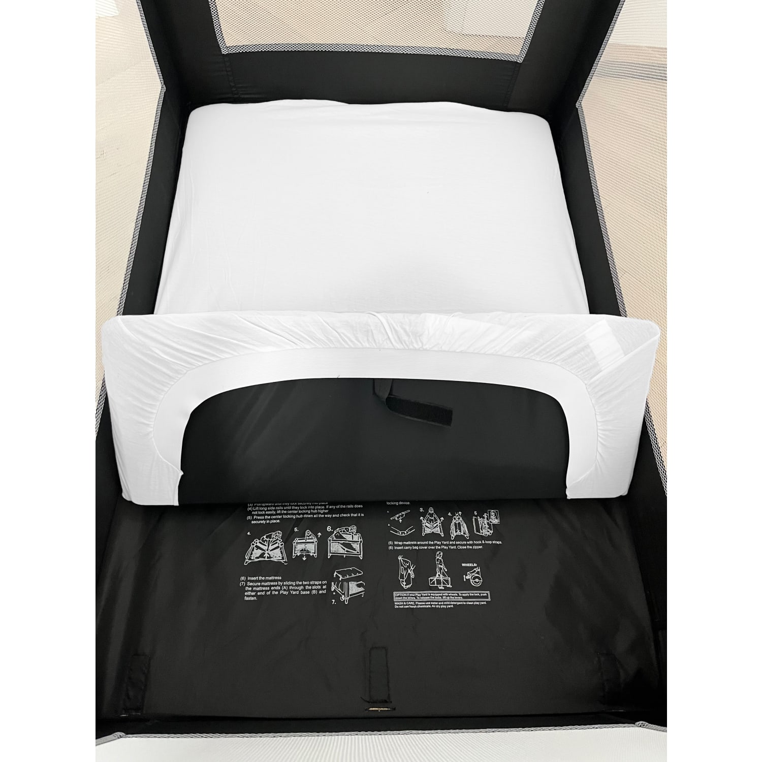 Coverplay Cotton Play Yard Sheets, 39in x 25in, White/Solid, Case Of 12 Sheets - Image 4