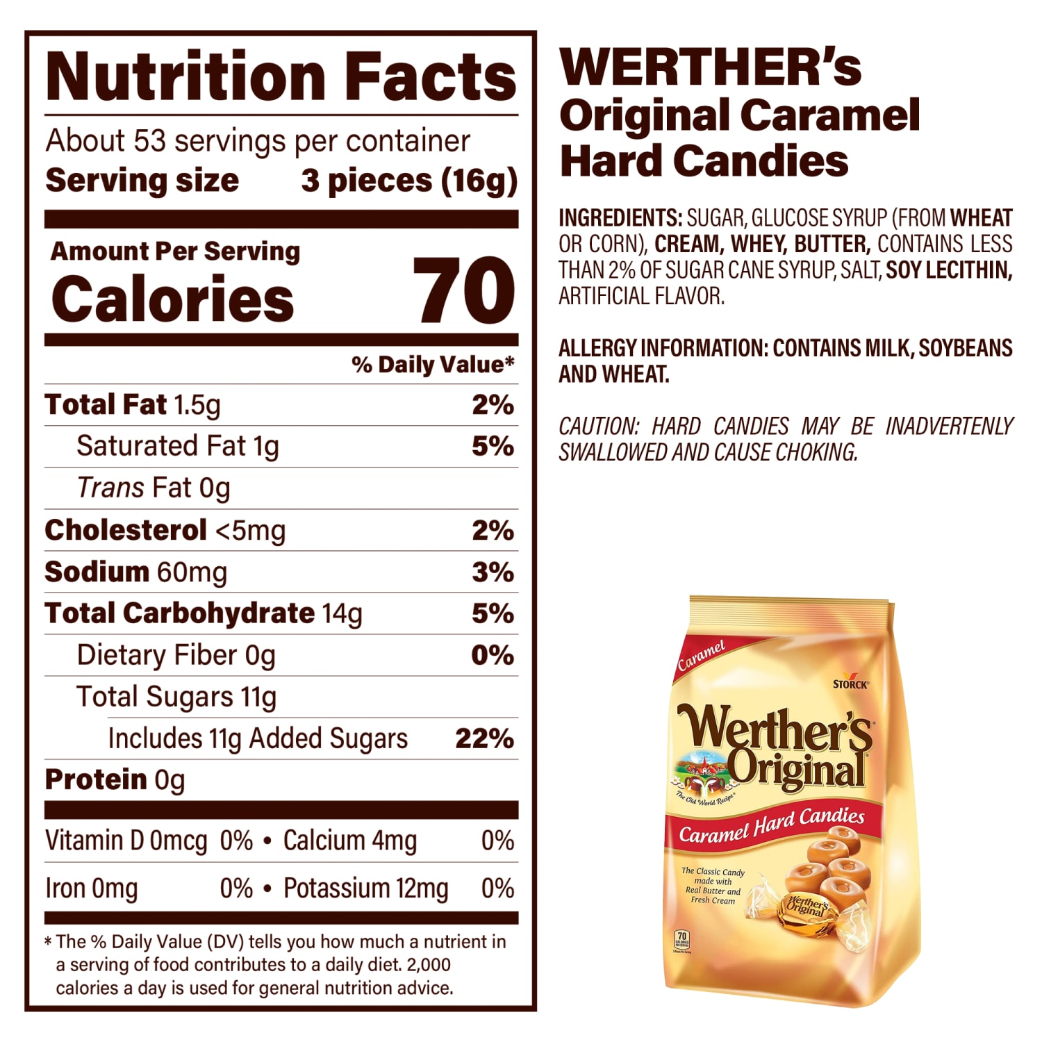 Werthers Original Caramel Hard Candies And Riesen Caramel Chocolates, 30 Oz Bags, Pack Of 2 Bags - Image 6