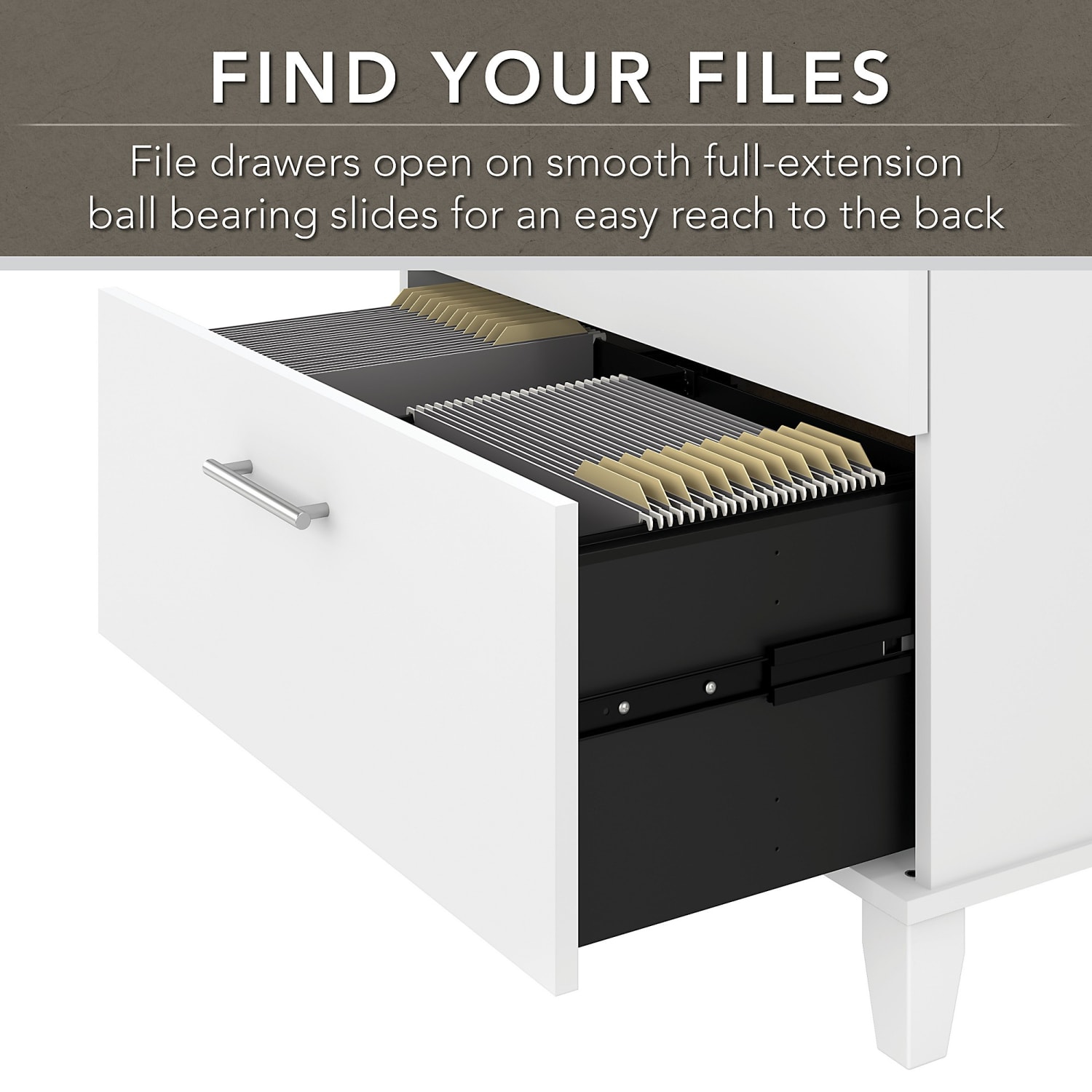 Bush Business Furniture Somerset 72inW Office Computer Desk With Hutch And Lateral File Cabinet, White, Standard Delivery - Image 6