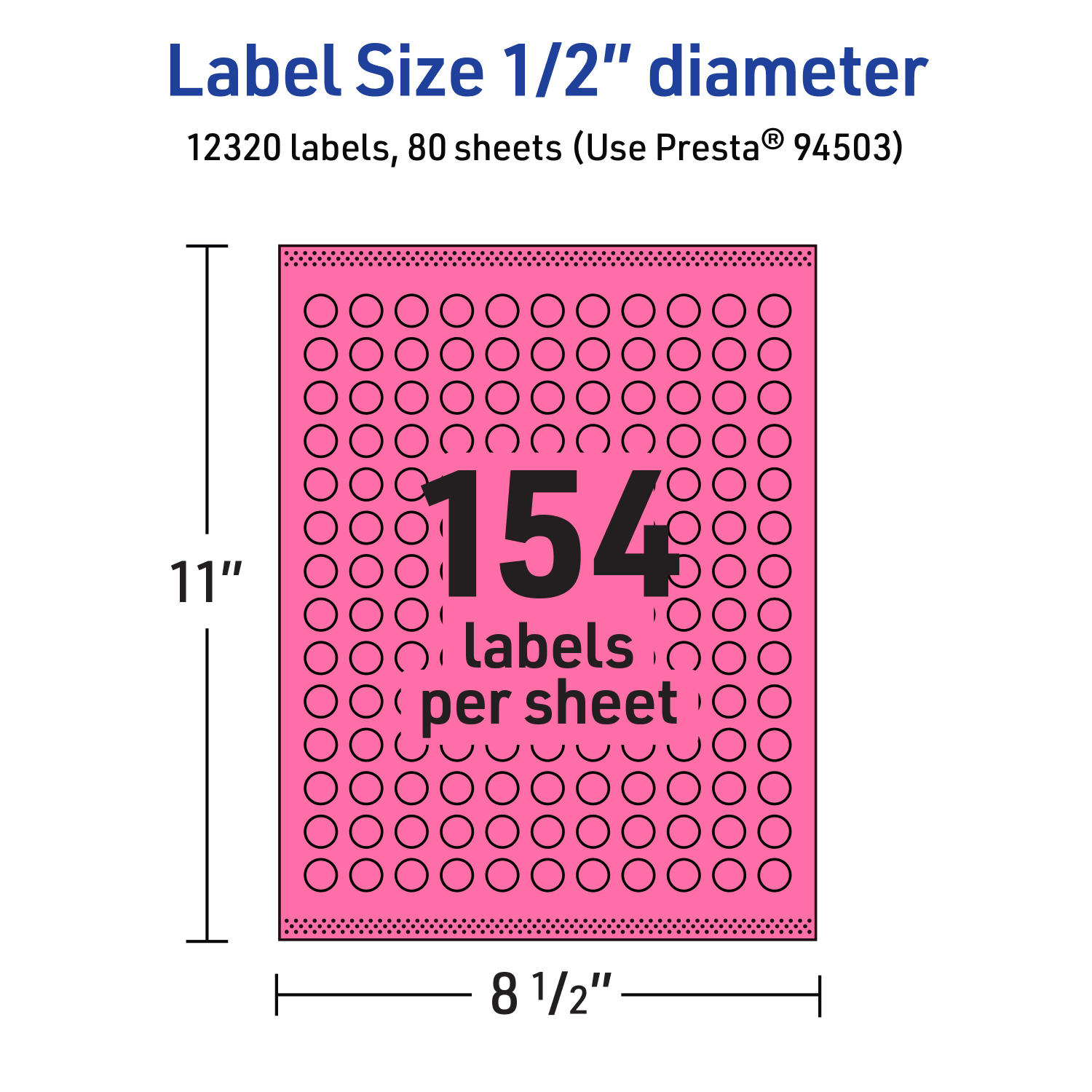 Avery Print-To-The-Edge Labels With Sure Feed Technology And Easy Peel Label Feature, 94503-BPP80, Round, 1/2in, Matte Bright Pink, Pack of 12320 - Image 6