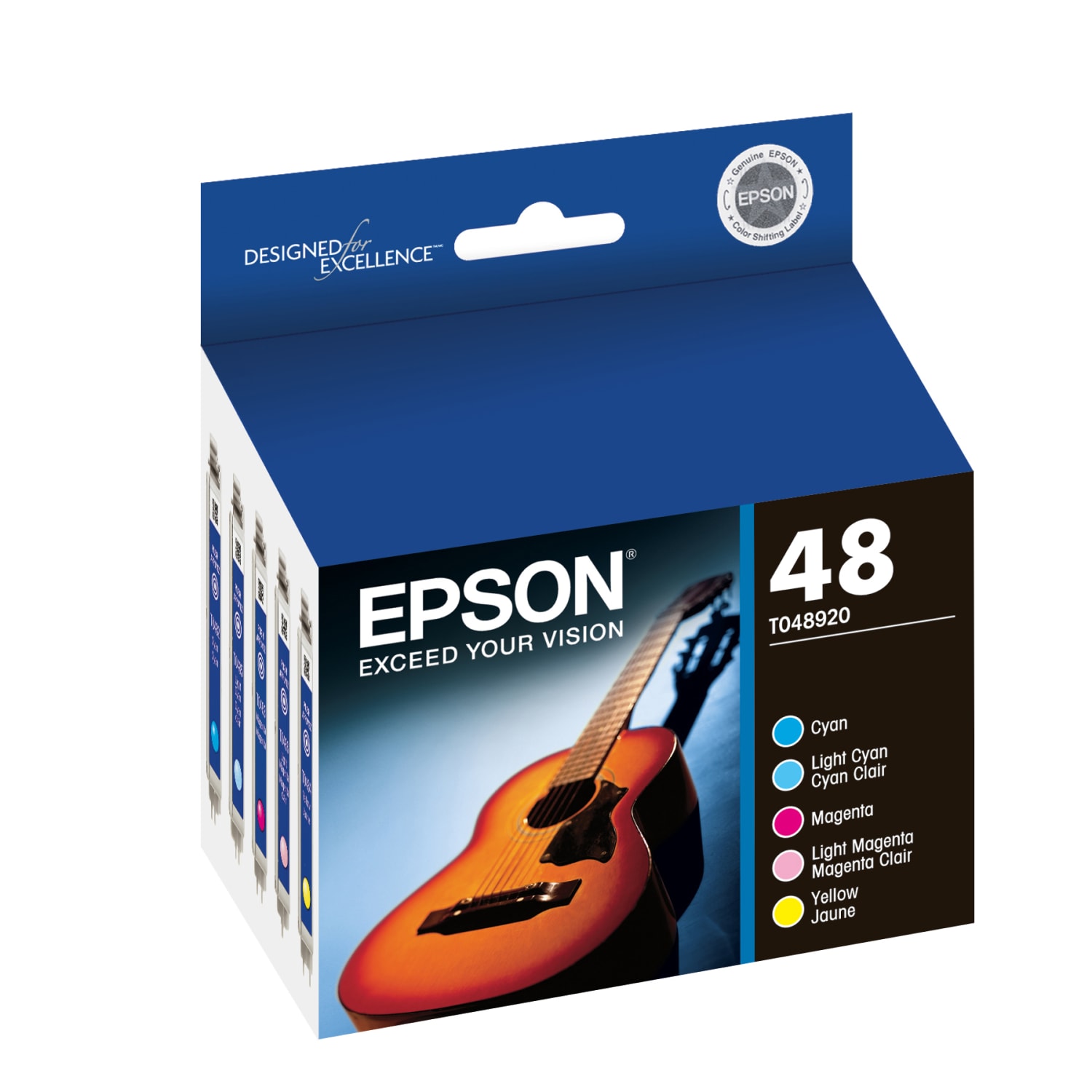 Epson T0489 Cyan, Light Cyan, Magenta, Light Magenta, Yellow Ink Cartridges, Pack Of 5, T048920 - Image 3