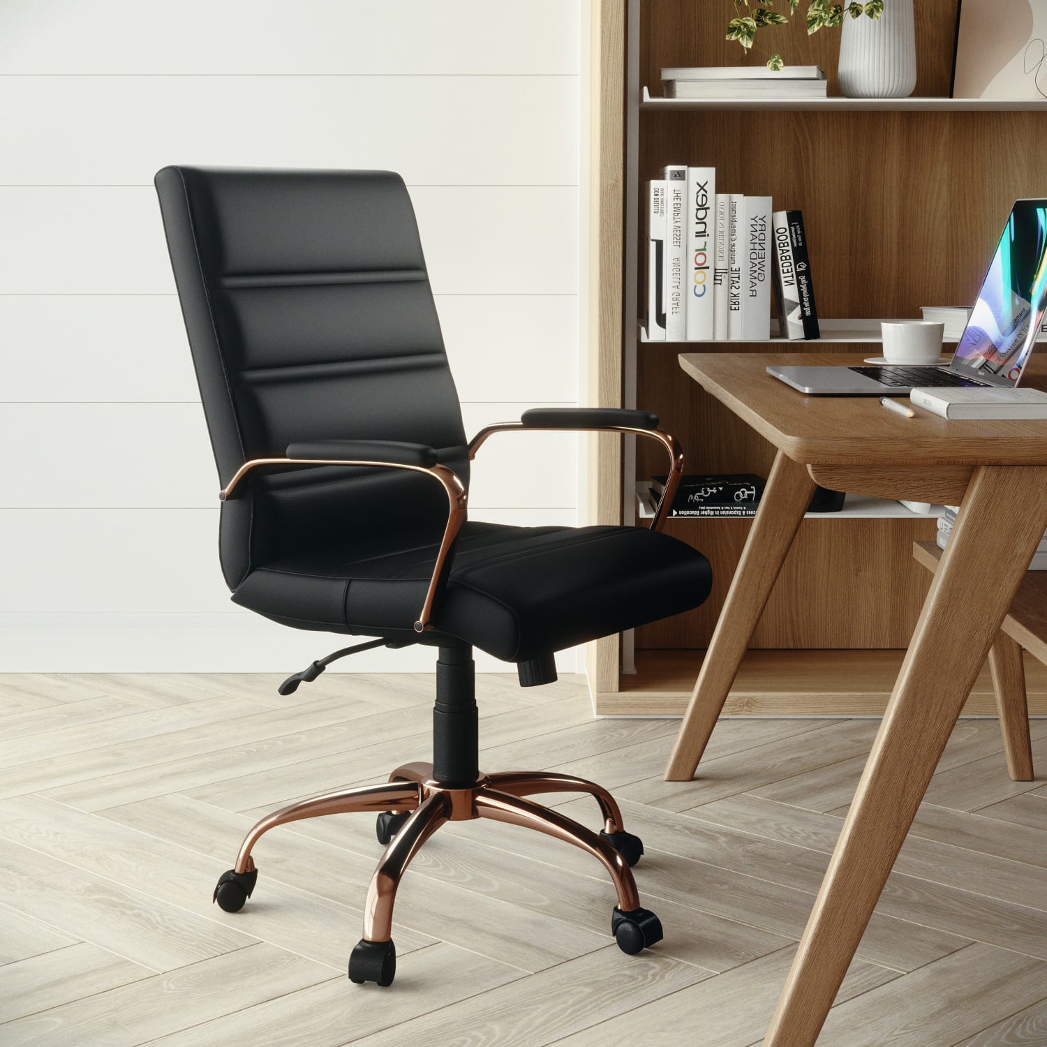 Flash Furniture LeatherSoft™ Faux Leather MidBack Office Chair With Chrome Base And Arms BlackPink PopularChairscom Flash Furniture LeatherSoft™ Faux Leather Mid Back Office Chair With Chrome Base And Arms BlackPink PopularChairscom